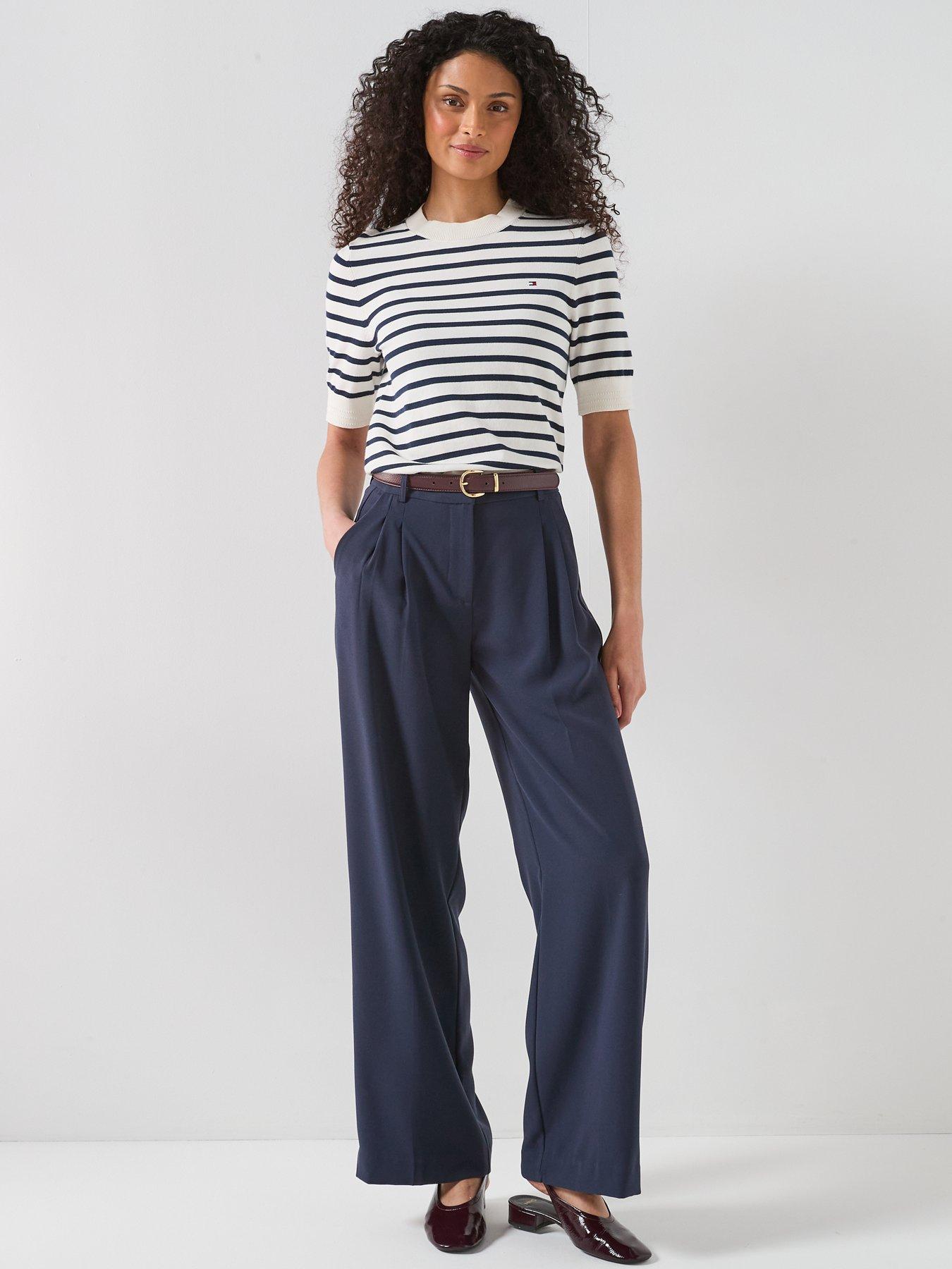 Image 3 of 6 of Tommy Hilfiger Short Sleeve Stripe Jumper - White