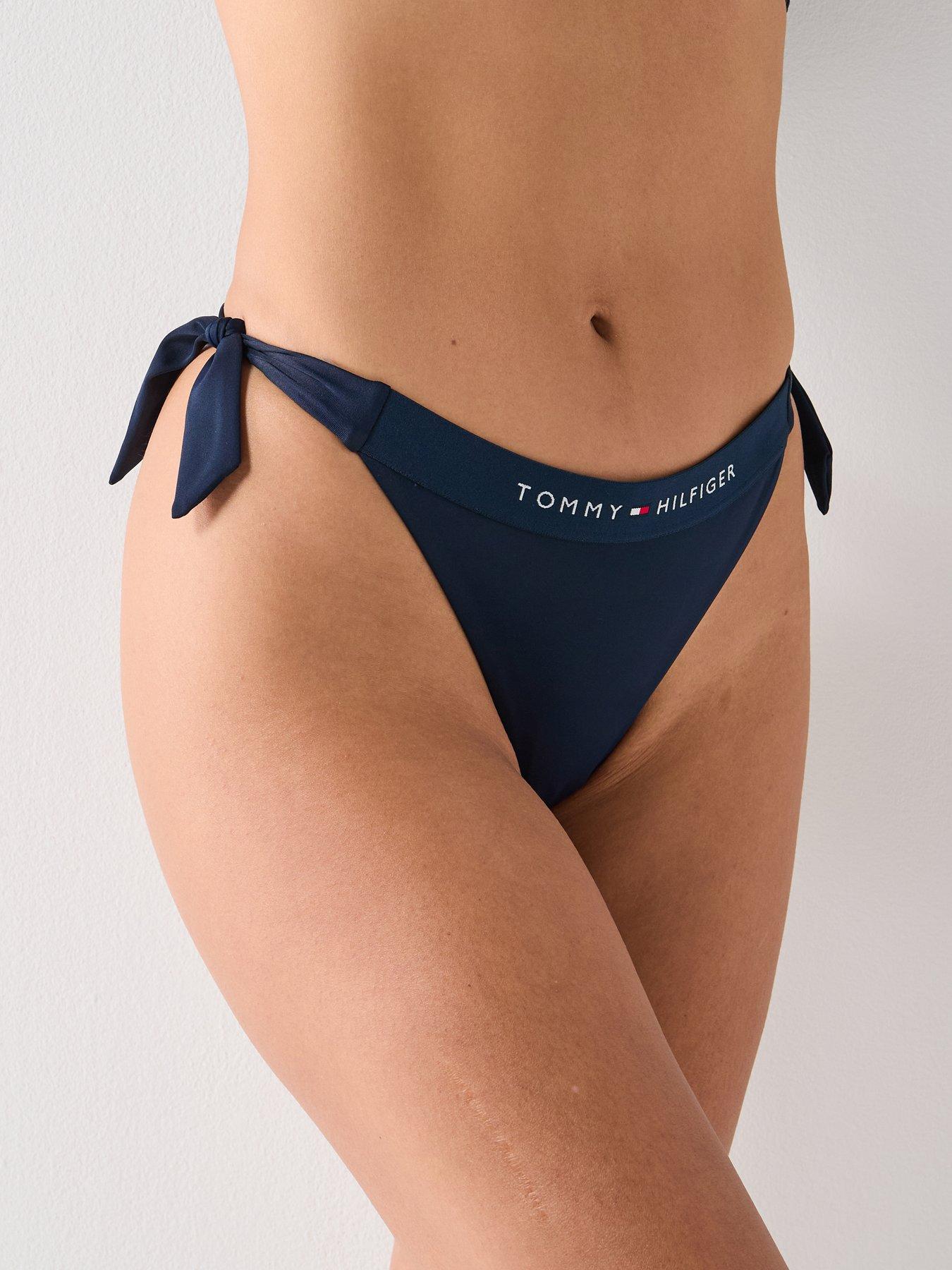 tommy-hilfiger-logo-side-tie-bikini-bottoms-navyfront