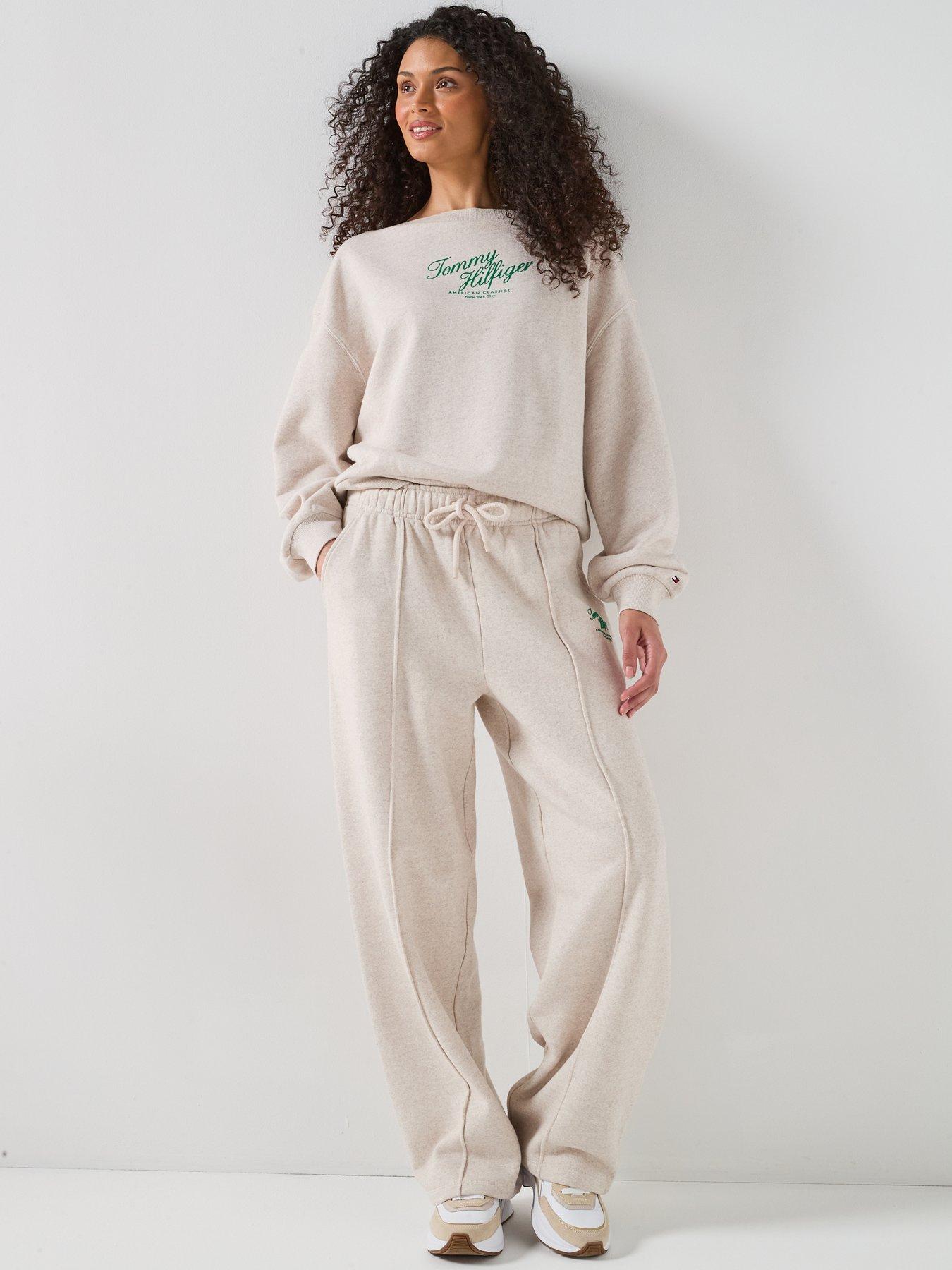 Image 3 of 6 of Tommy Hilfiger Mdrn Script Terry Sweatpants - Beige