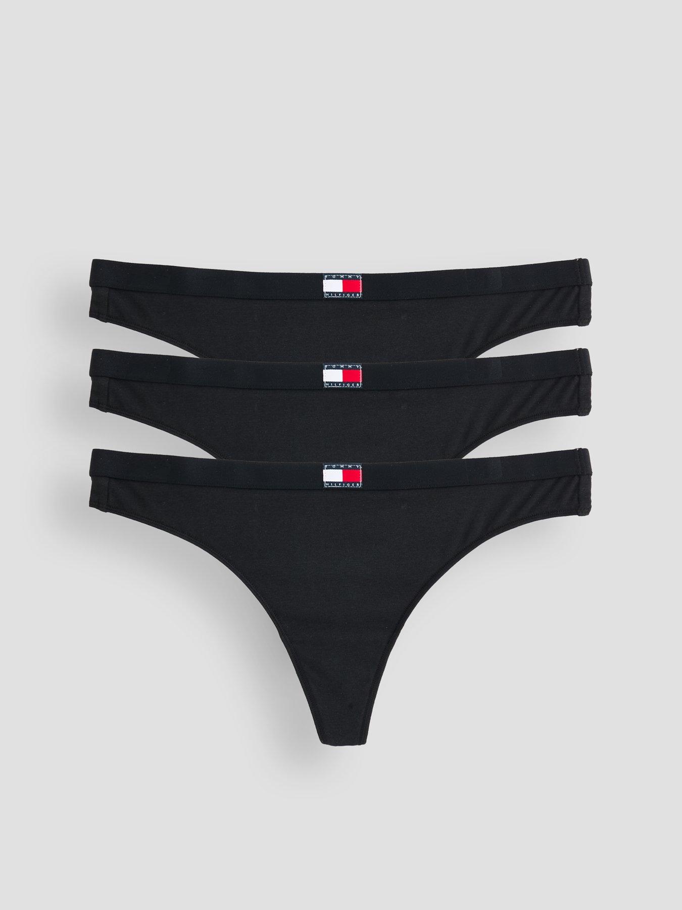 Tommy Hilfiger 3 Pack Thongs - Black