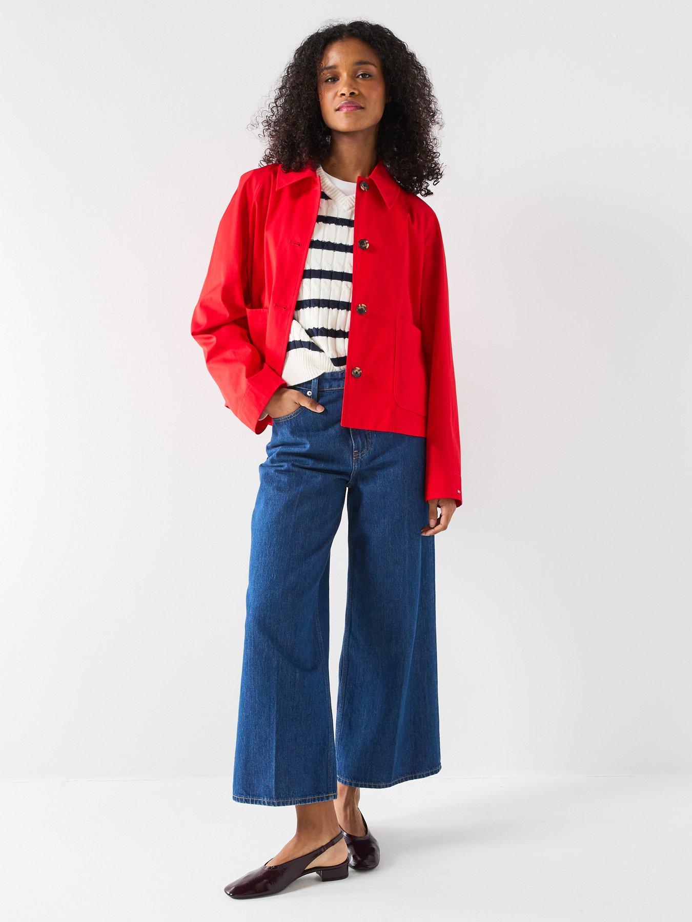 Image 3 of 6 of Tommy Hilfiger Relaxed Fit Cable Knit Striped Jumper - White
