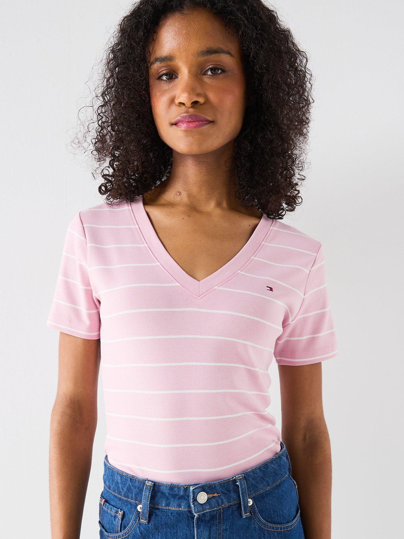 Tommy Hilfiger Slim Cody V-Neck T-Shirt - Pink
