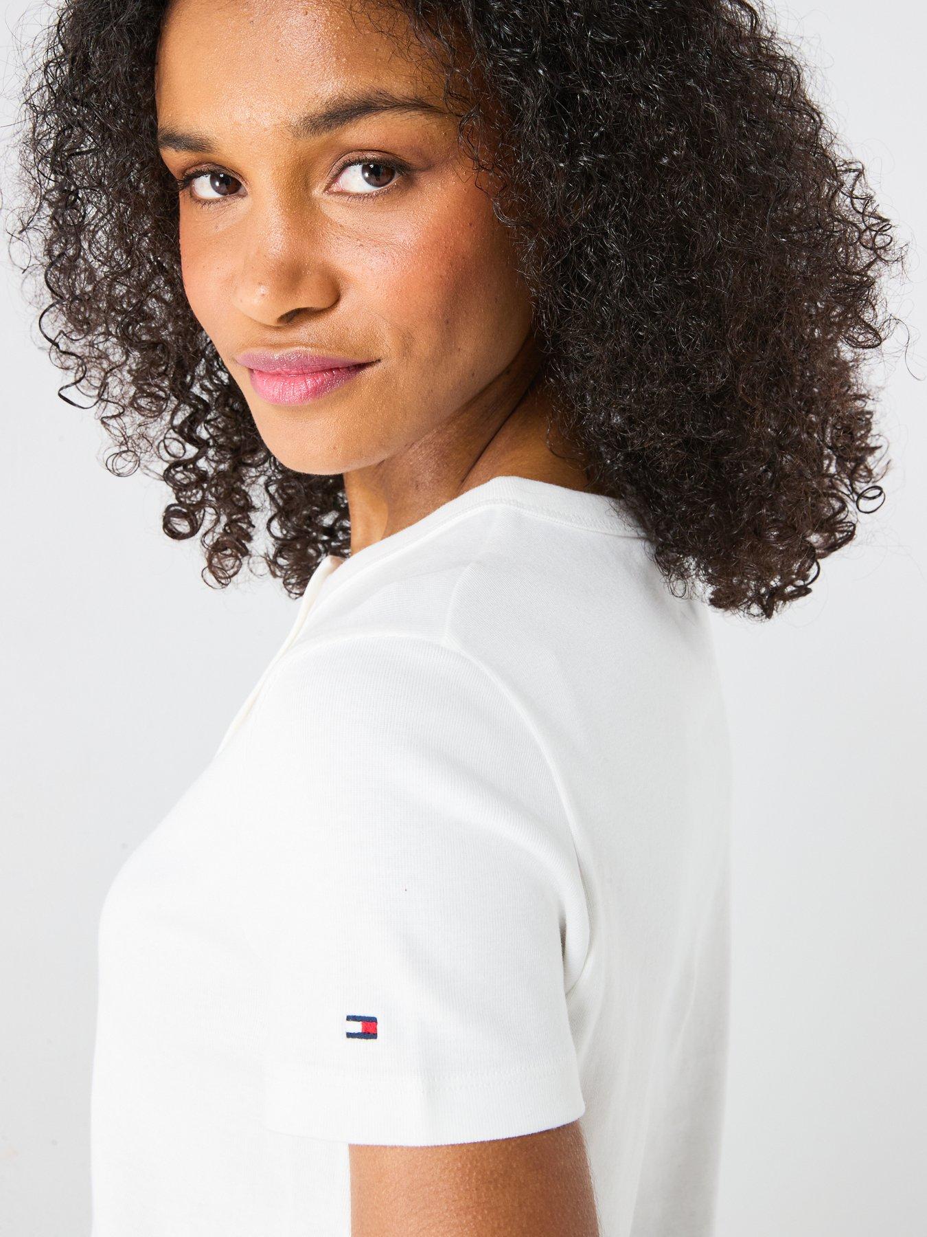 tommy-hilfiger-gold-button-short-sleeve-t-shirt-whiteoutfit