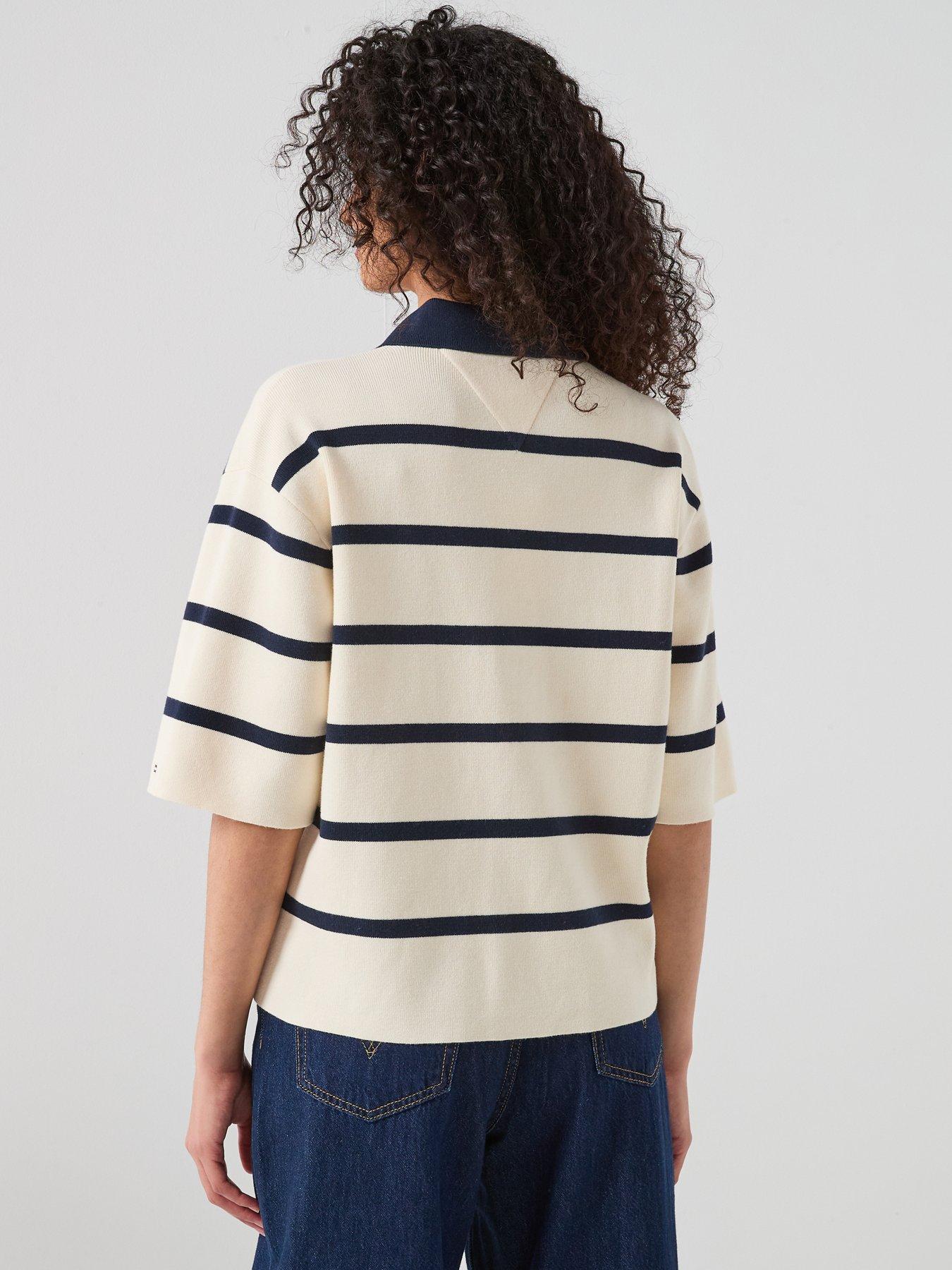 tommy-hilfiger-striped-polo-sweat-top-navystillFront