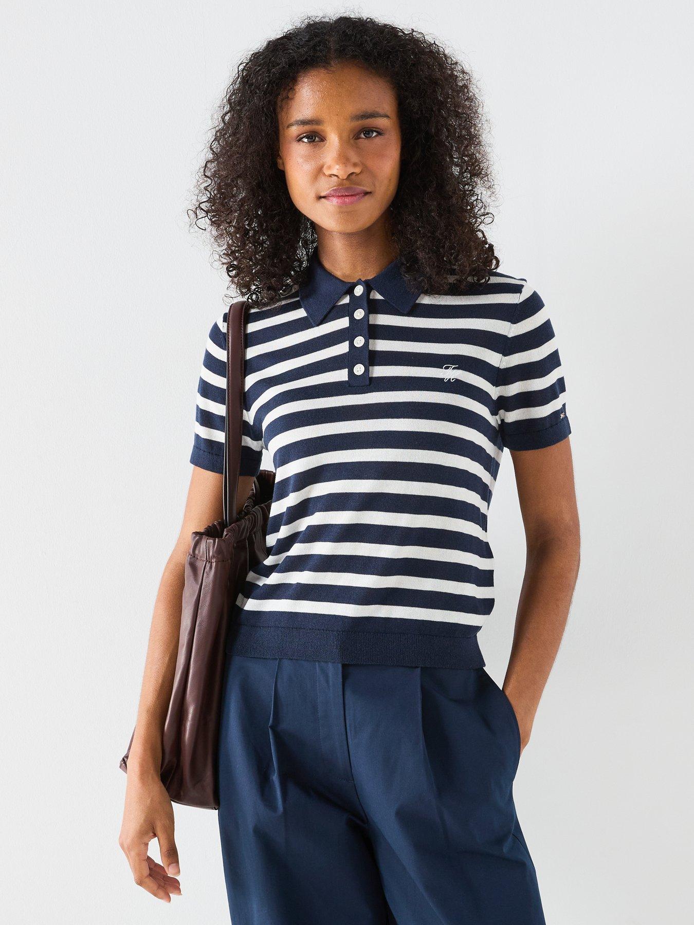 Tommy Hilfiger Polo Sweater - Blue Stripe