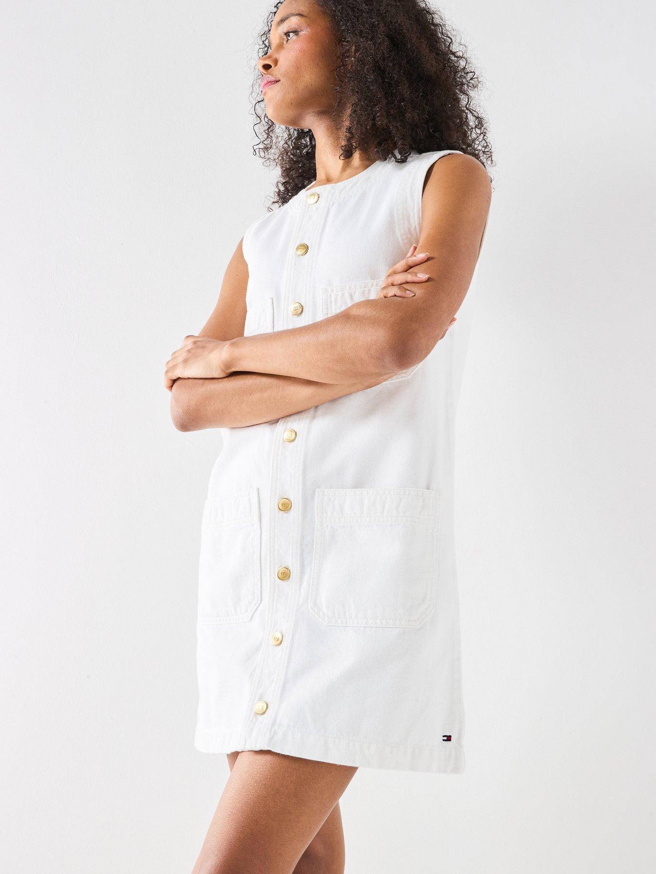 Tommy Hilfiger Denim Mini Dress - White