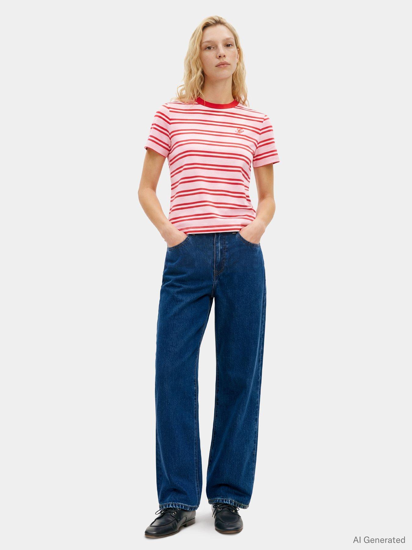 Image 3 of 5 of Tommy Hilfiger Script Stripe Short Sleeve Tee