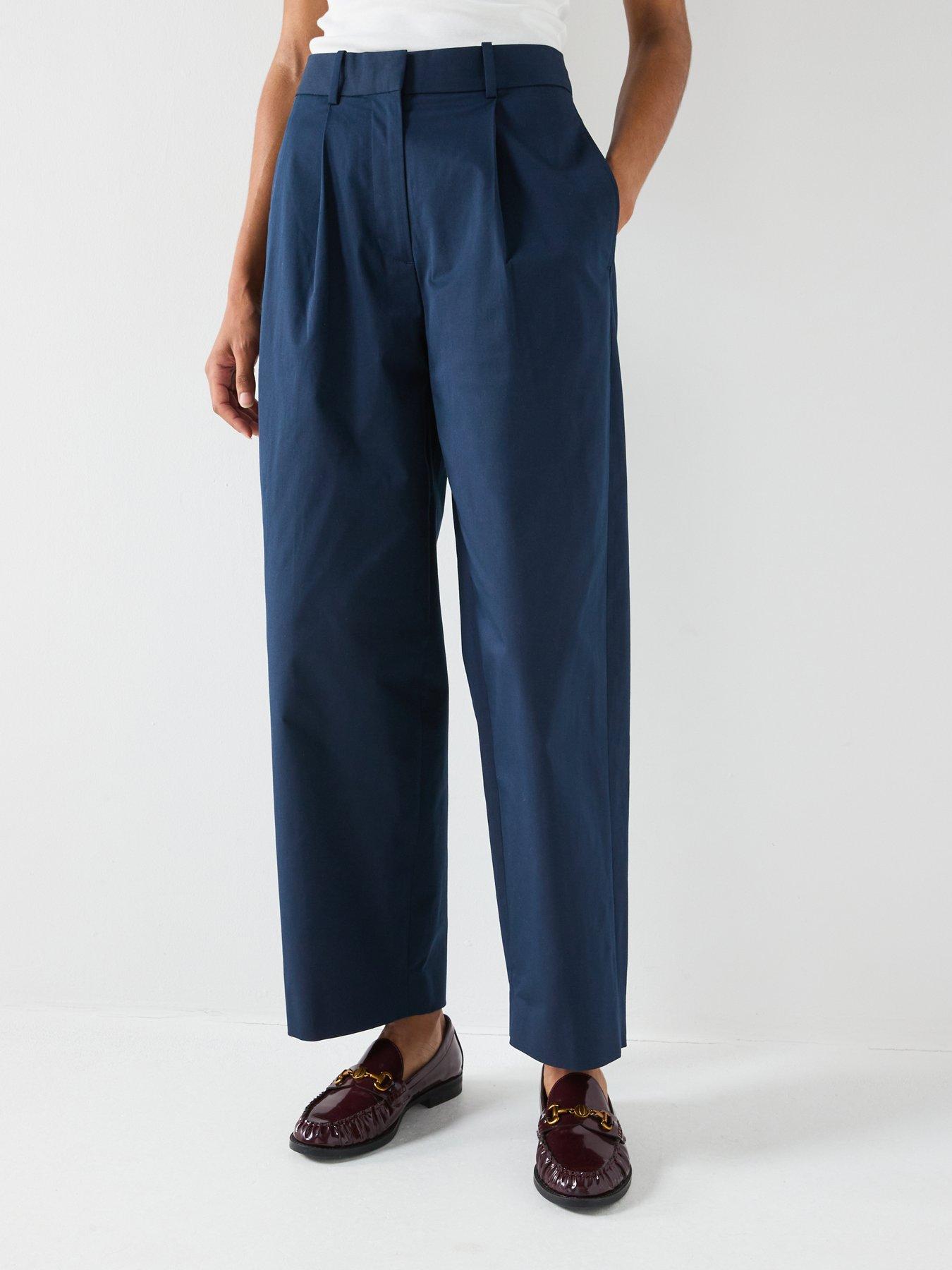 tommy-hilfiger-pleated-barrel-chinos-navyfront