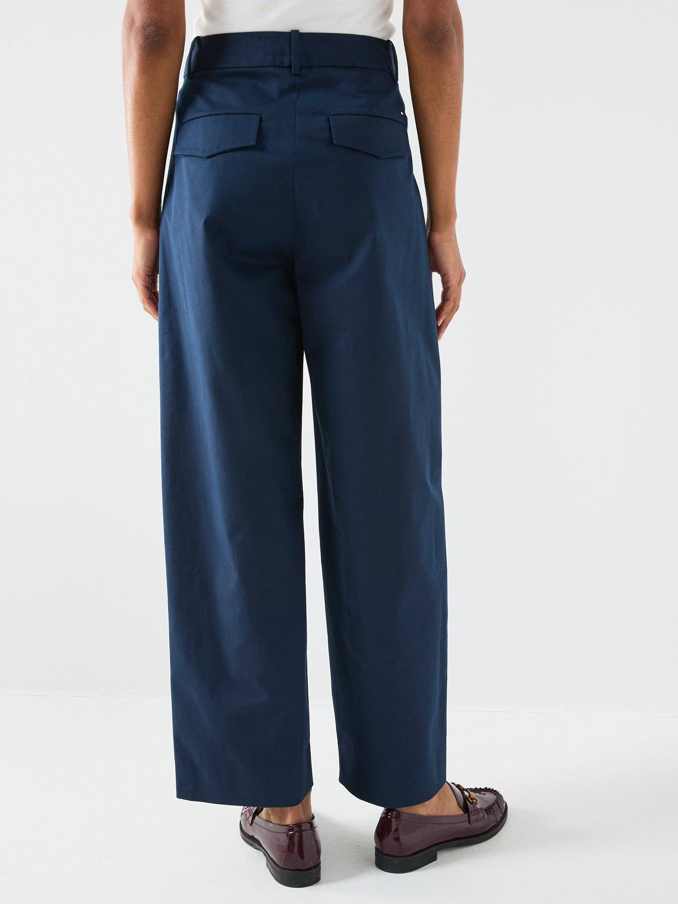 tommy-hilfiger-pleated-barrel-chinos-navystillFront