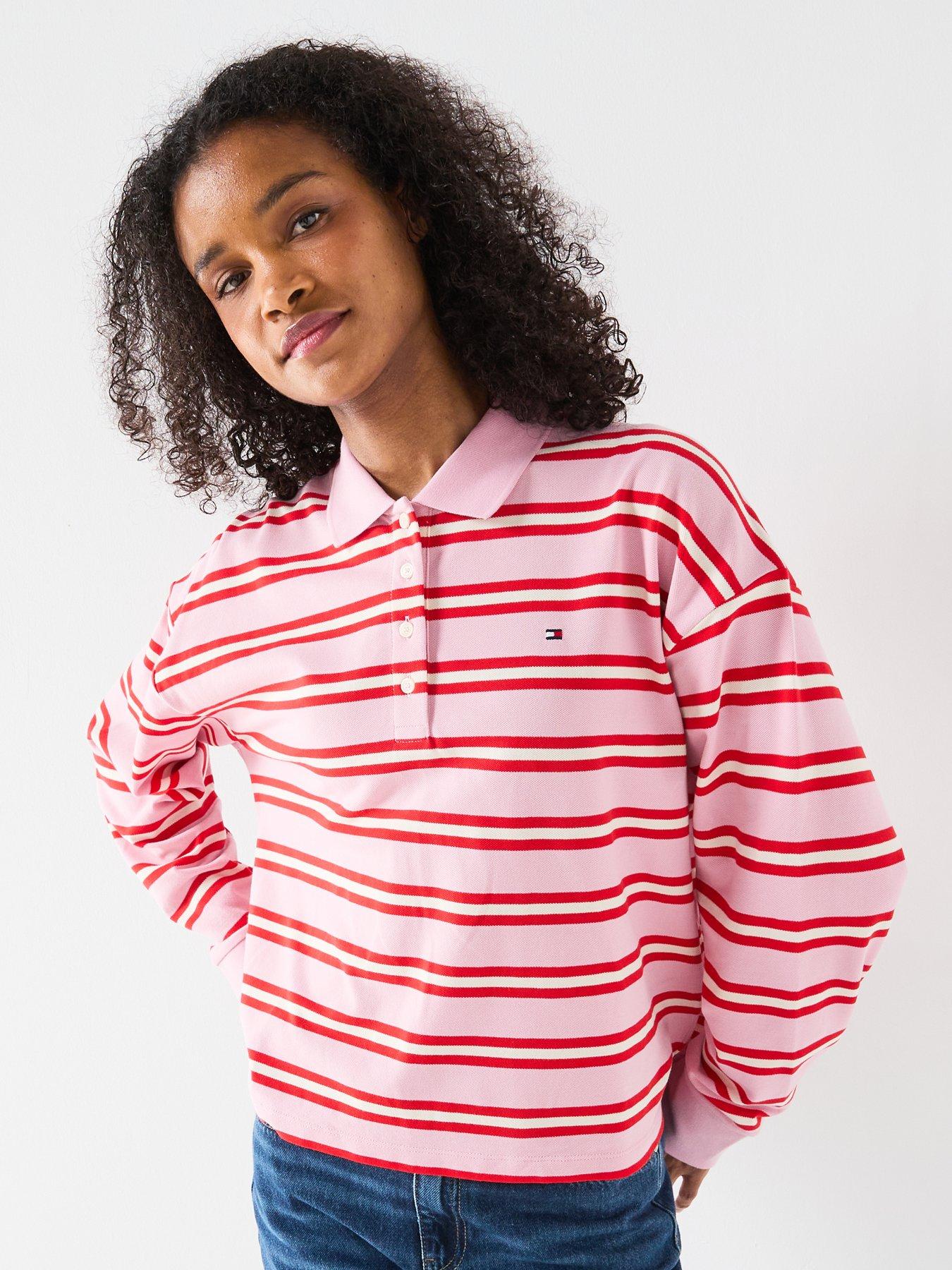 tommy-hilfiger-multi-long-sleeve-striped-polo-top-pinkfront