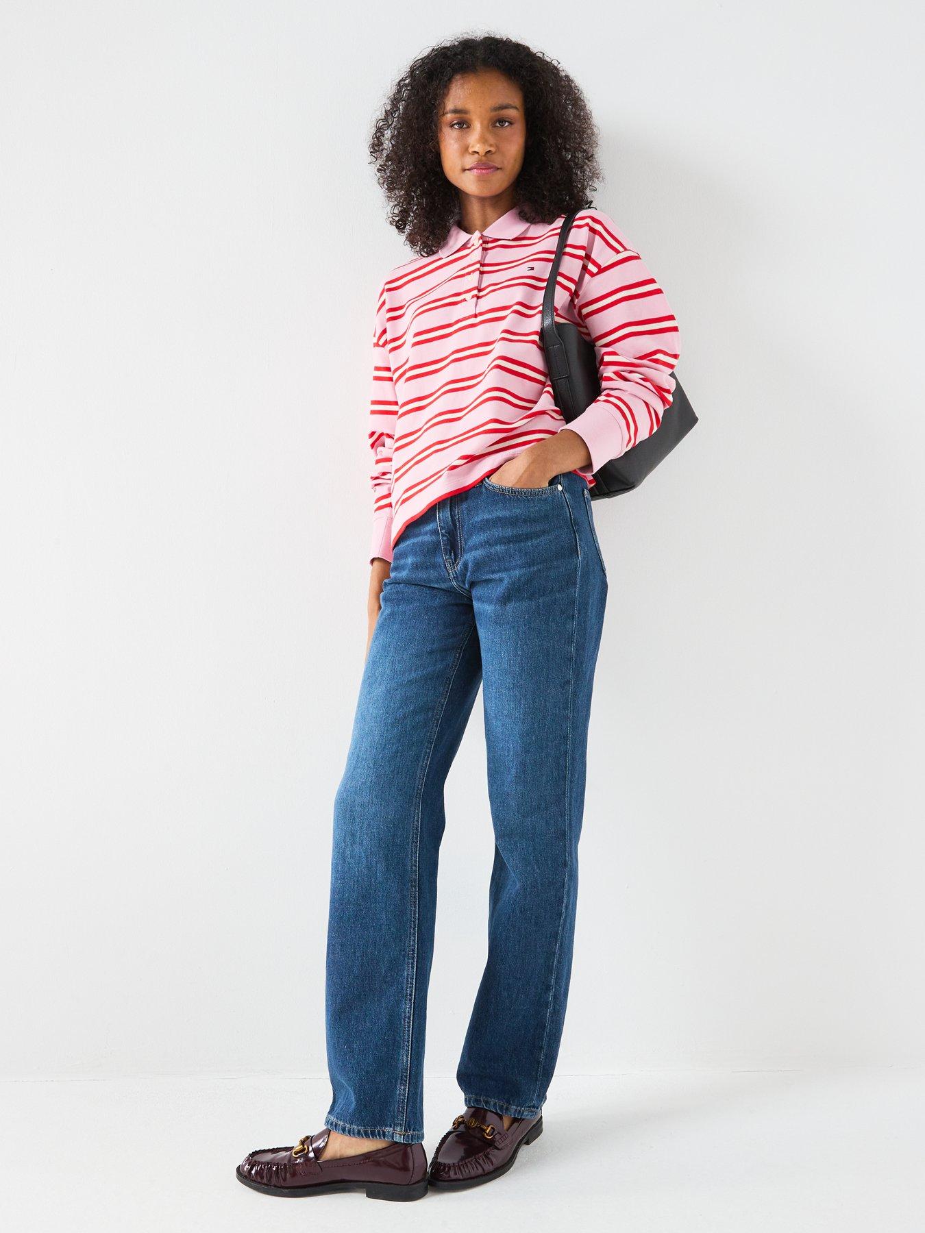 tommy-hilfiger-multi-long-sleeve-striped-polo-top-pinkdetail