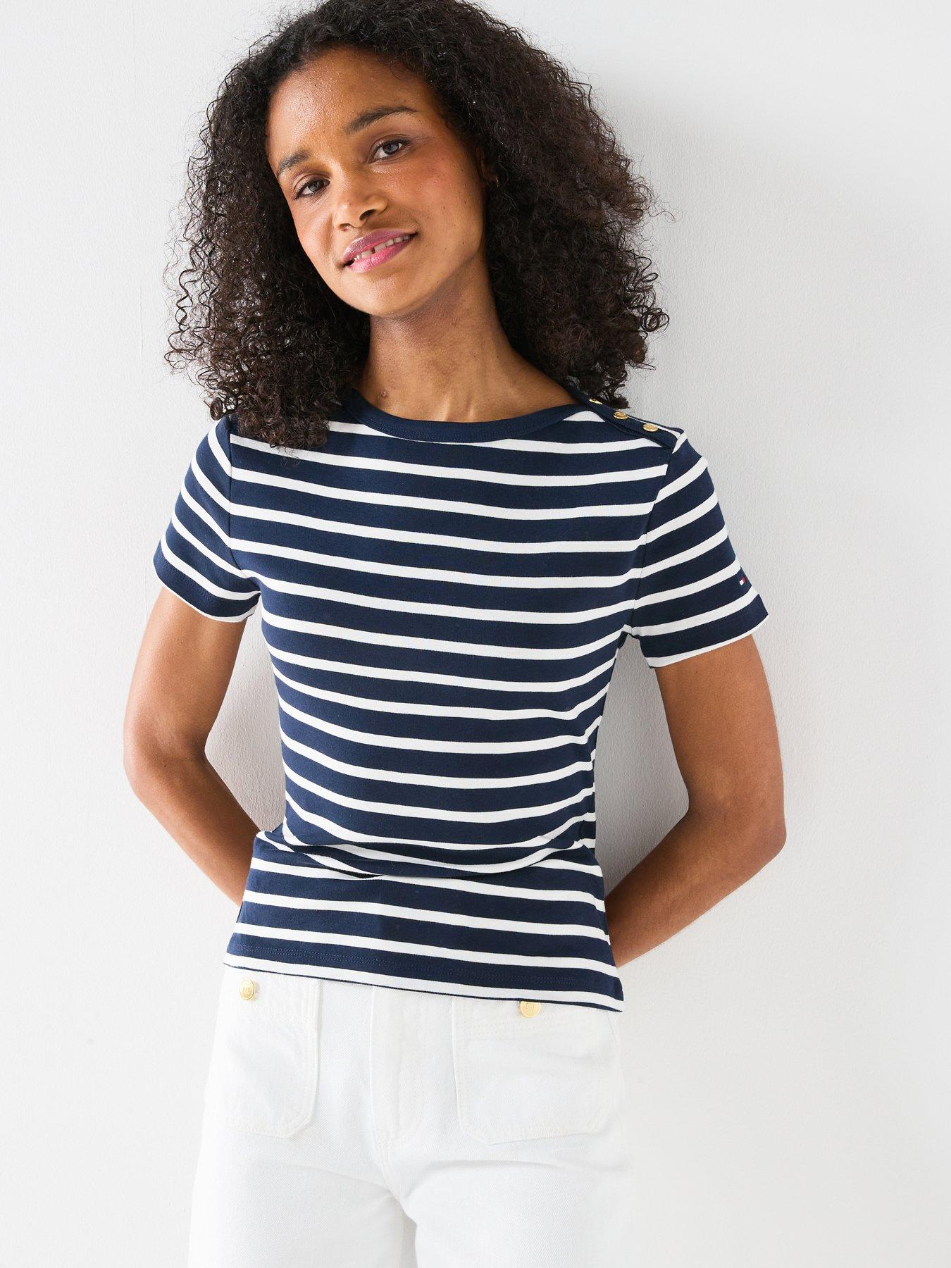 tommy-hilfiger-gold-button-short-sleeve-t-shirt-blue-stripefront