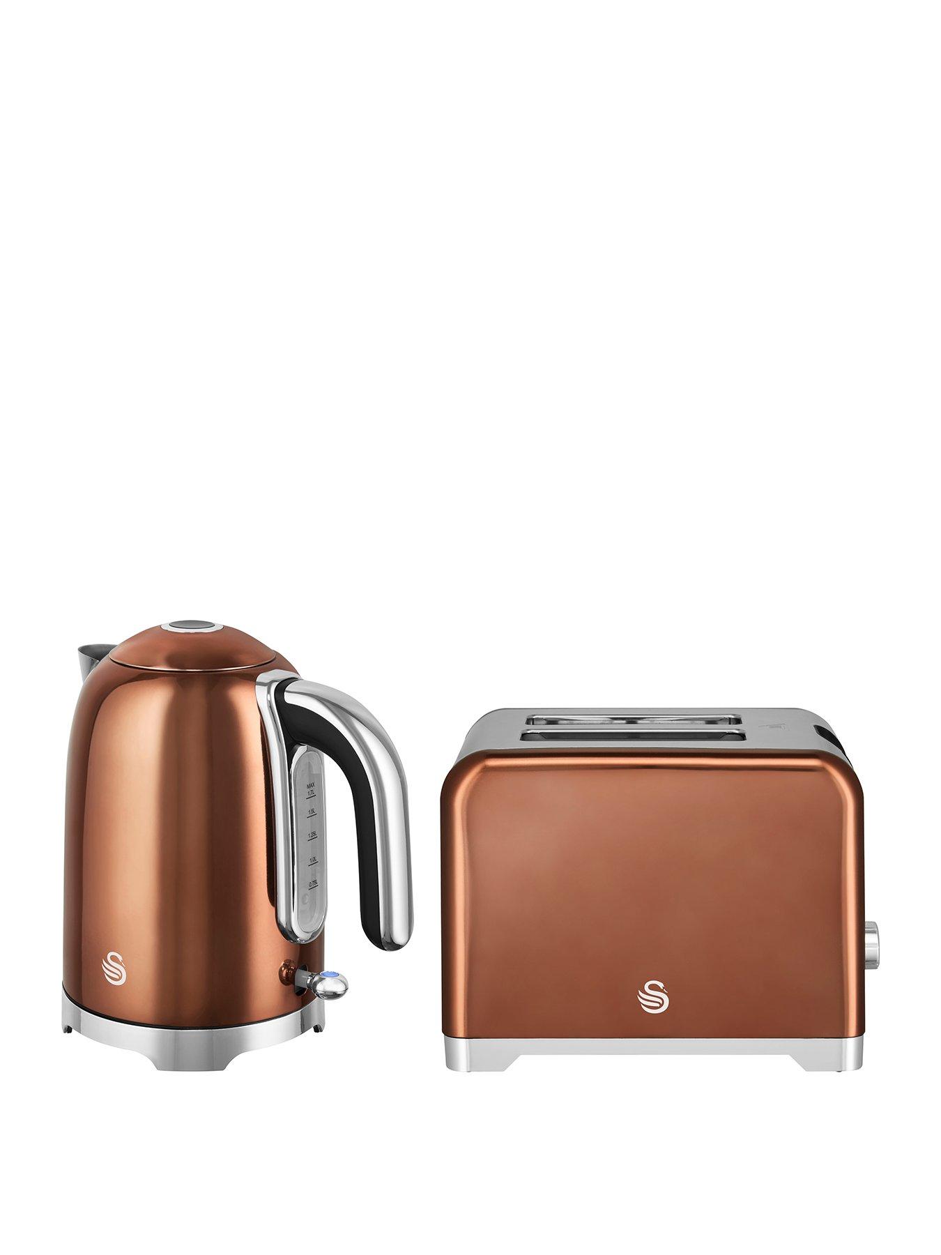 Swan Solace, 2 Slice Toaster Twin Pack Copper
