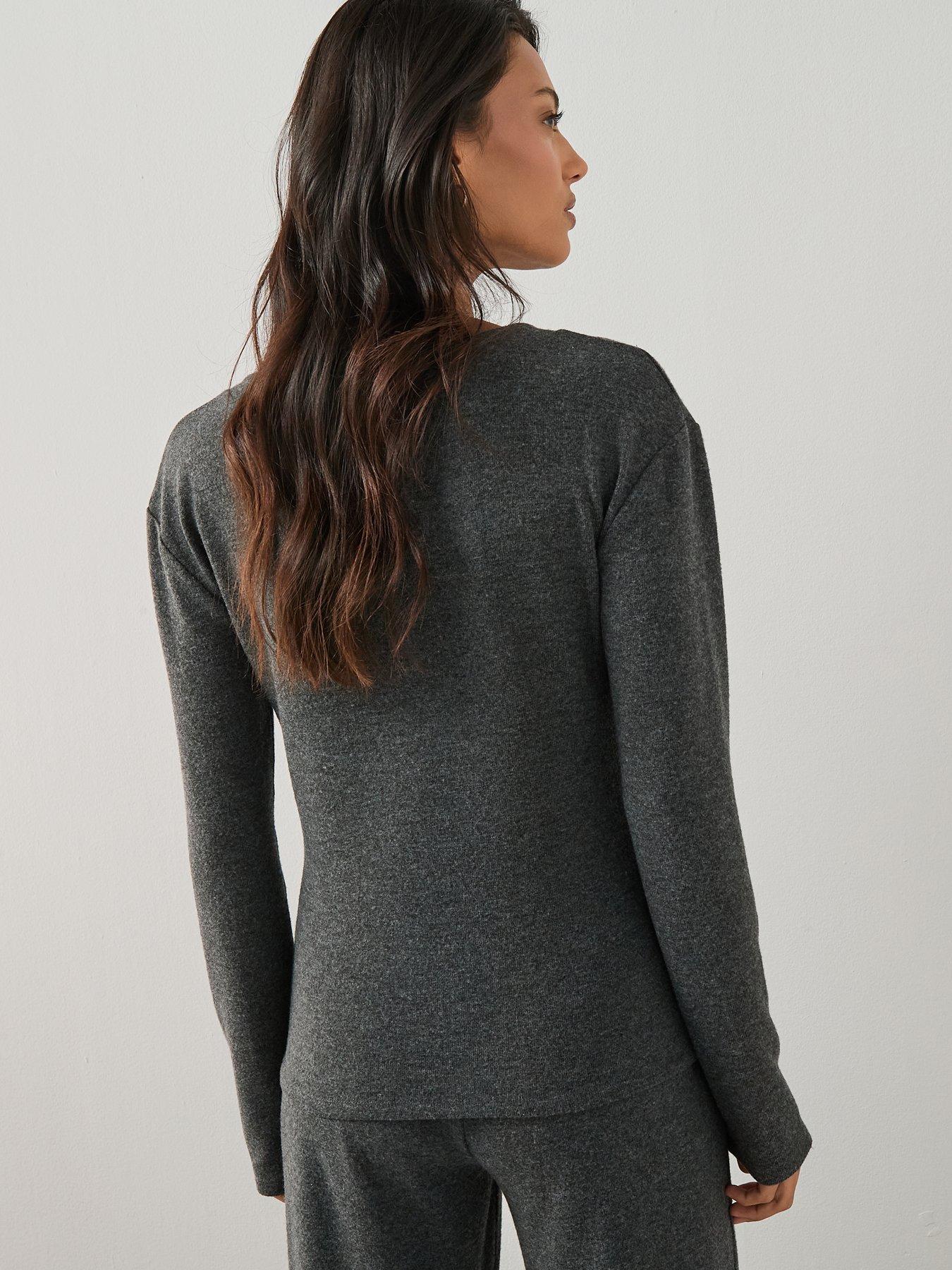 the-very-collection-button-up-long-sleeve-soft-touch-top-co-ord-charcoalstillFront