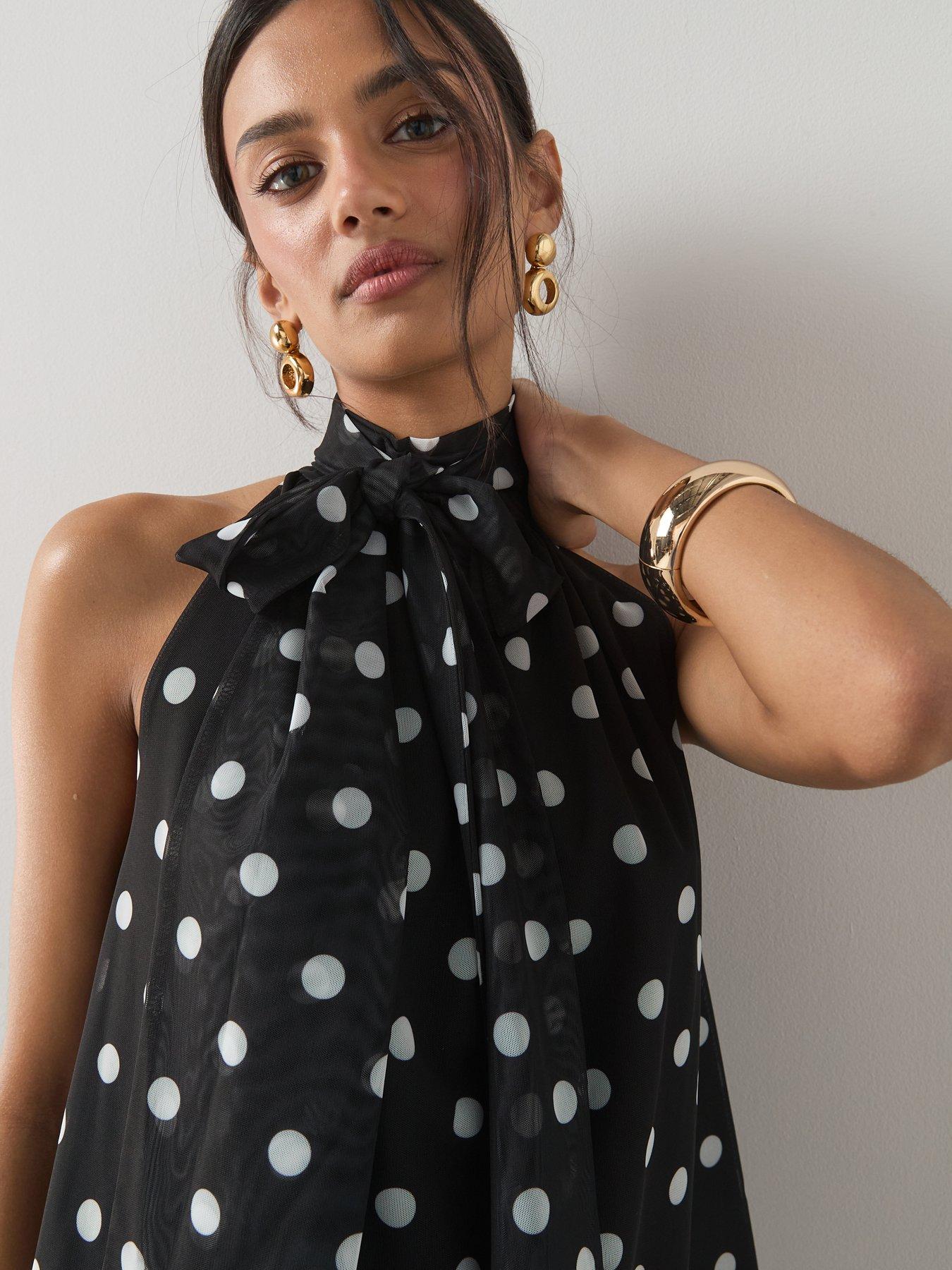 the-very-collection-scarf-neck-spot-top-blackdetail