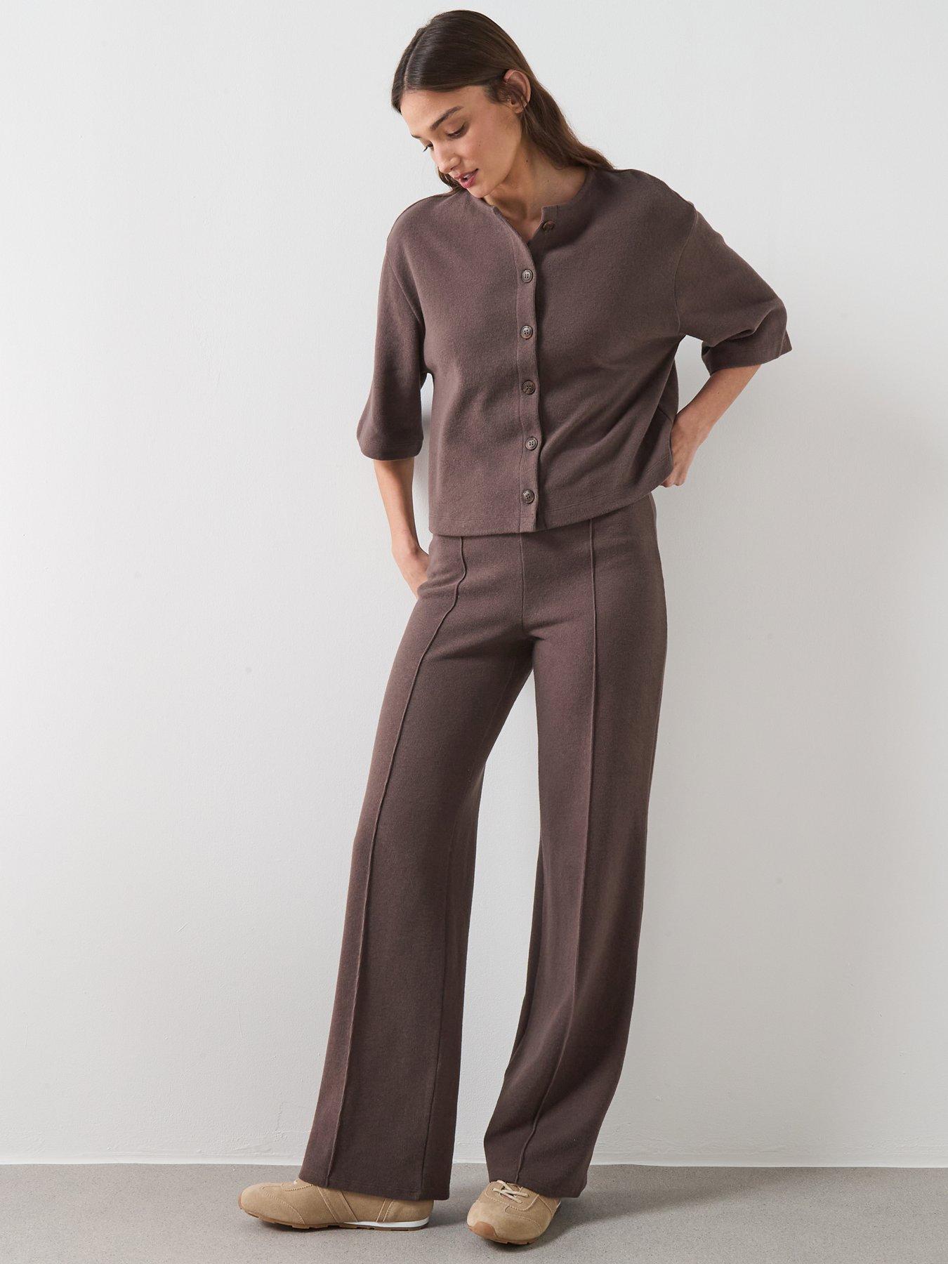 the-very-collection-button-through-short-sleeve-top-browndetail