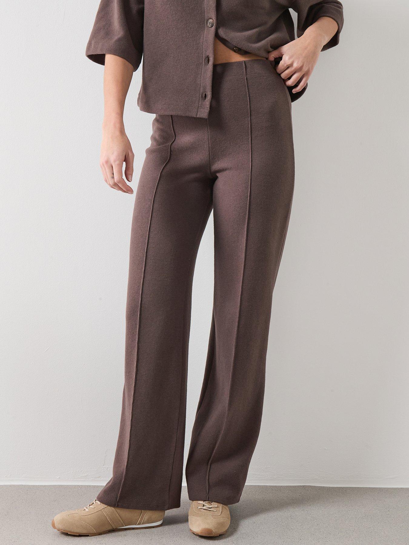 Image 1 of 7 of The Very Collection Wide Leg Trouser - Brown