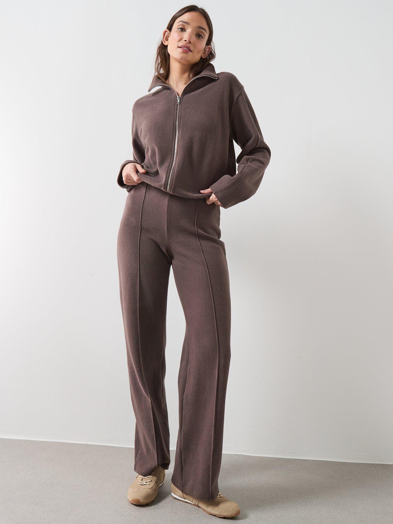 Image 3 of 7 of The Very Collection Wide Leg Trouser - Brown