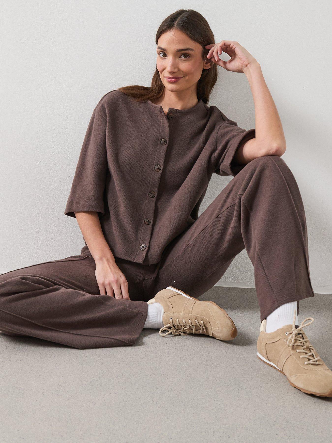 Image 5 of 7 of The Very Collection Wide Leg Trouser - Brown