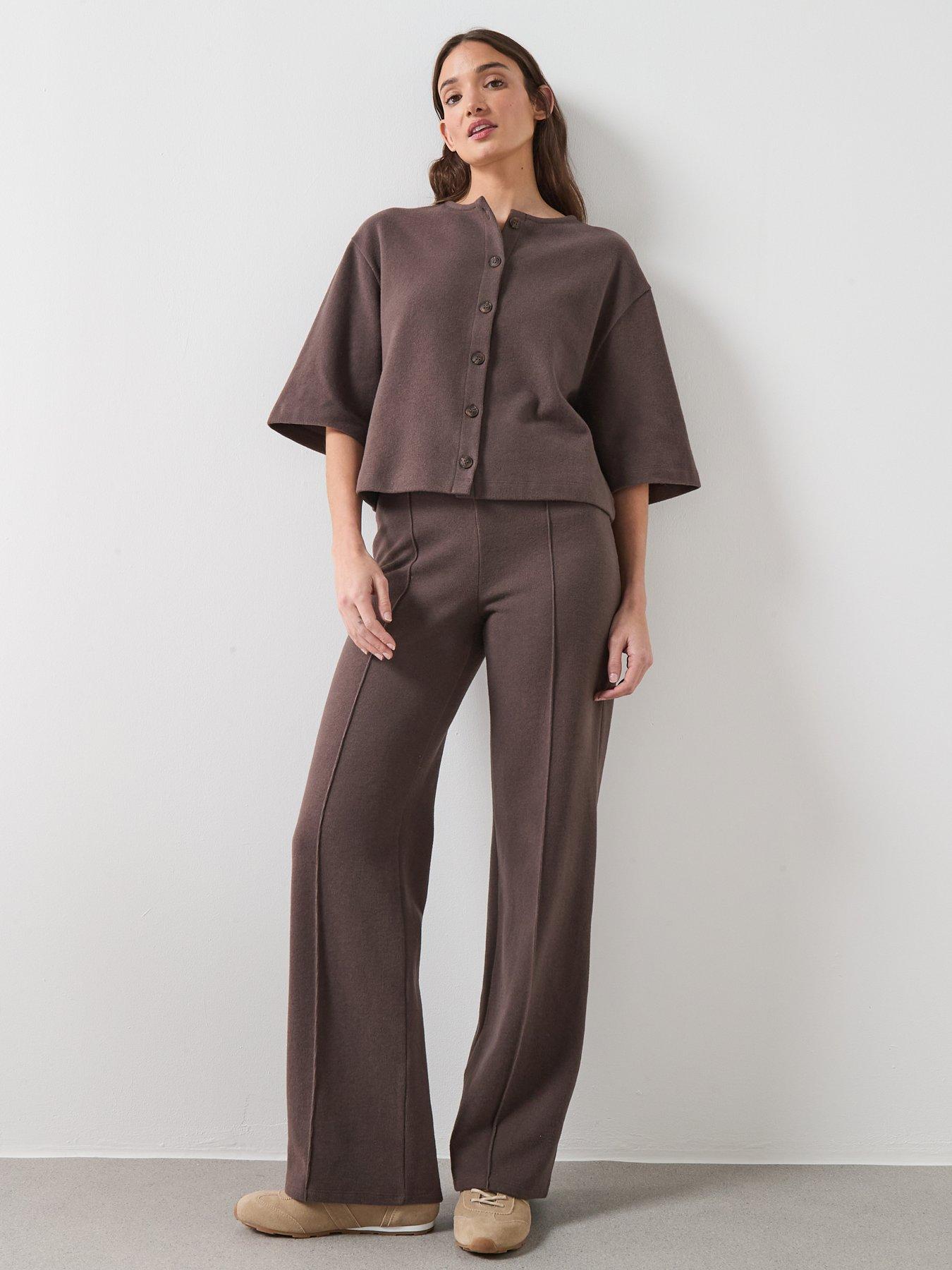 Image 6 of 7 of The Very Collection Wide Leg Trouser - Brown