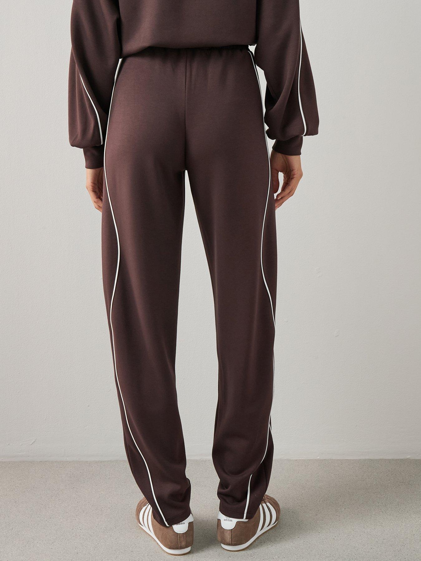 Image 2 of 7 of The Very Collection Piping Detail Jogger Co-Ord - Brown