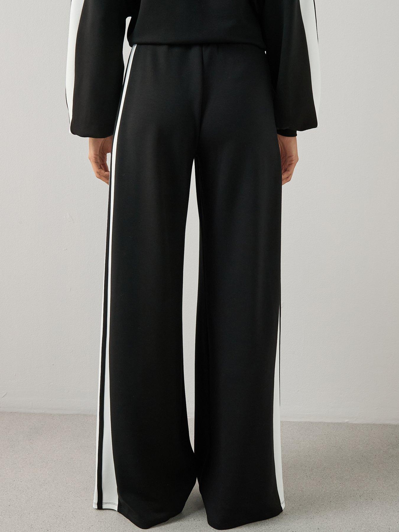 Image 2 of 6 of The Very Collection Side Stripe Wide Leg Trouser Co-Ord - Black