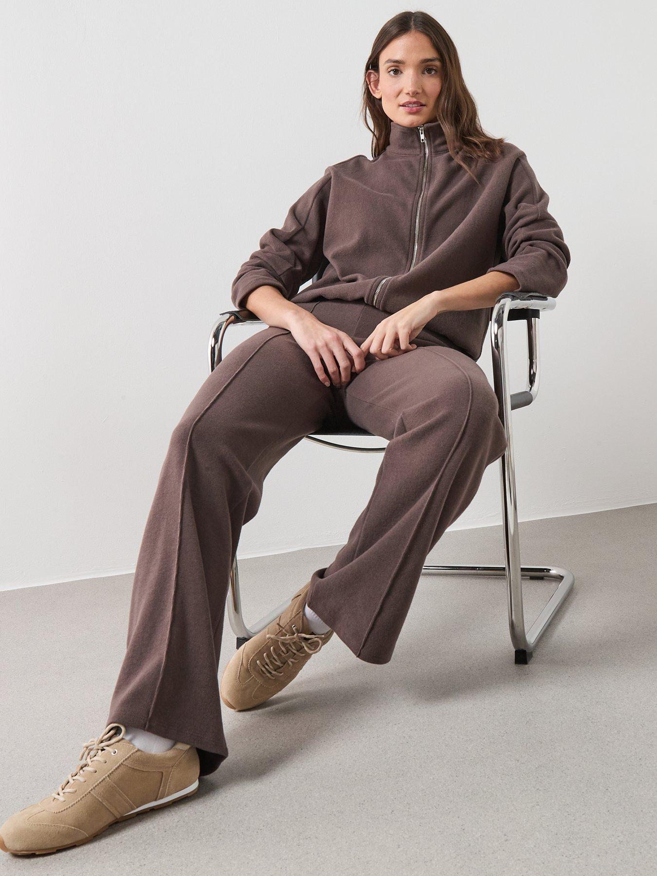 Image 4 of 7 of The Very Collection Zip Up Funnel Neck Jacket - Brown