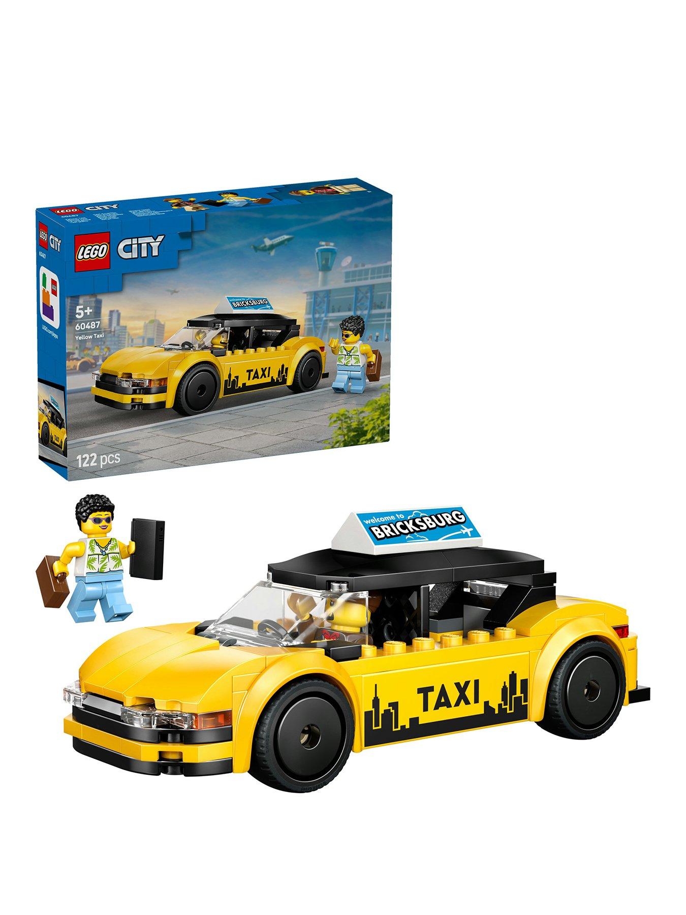 Image 1 of 8 of LEGO City Yellow Taxi - Model Car Kit with 2 Minifigures (60487)