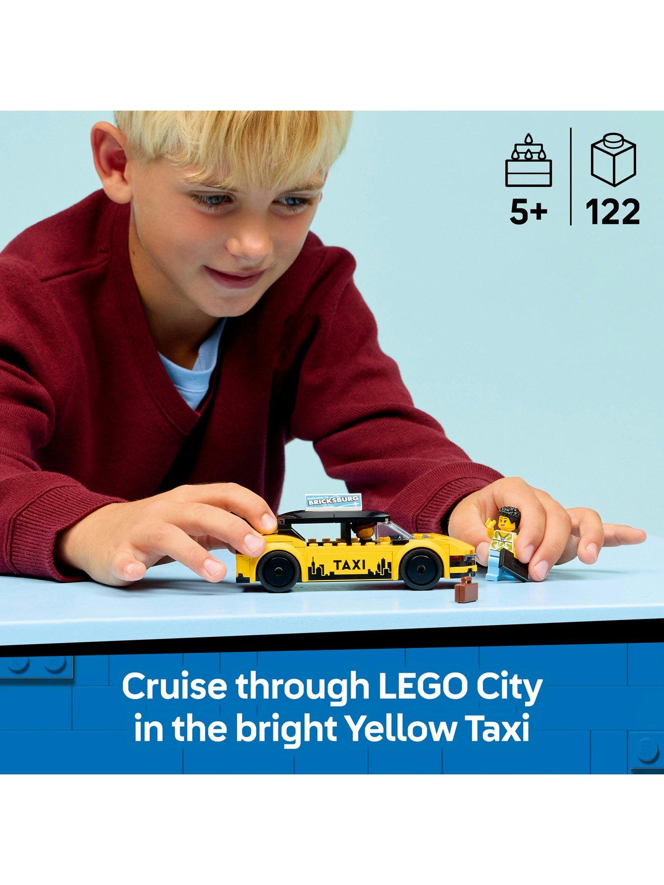 Image 2 of 8 of LEGO City Yellow Taxi - Model Car Kit with 2 Minifigures (60487)