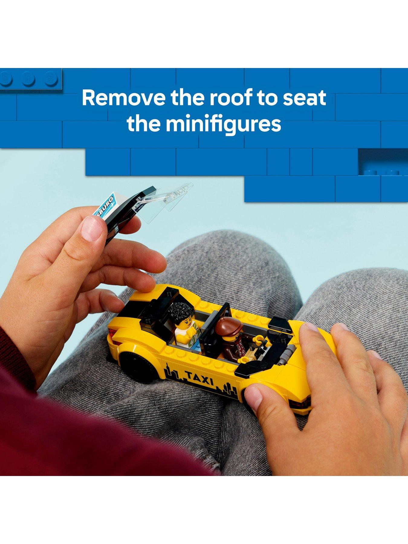 Image 3 of 8 of LEGO City Yellow Taxi - Model Car Kit with 2 Minifigures (60487)