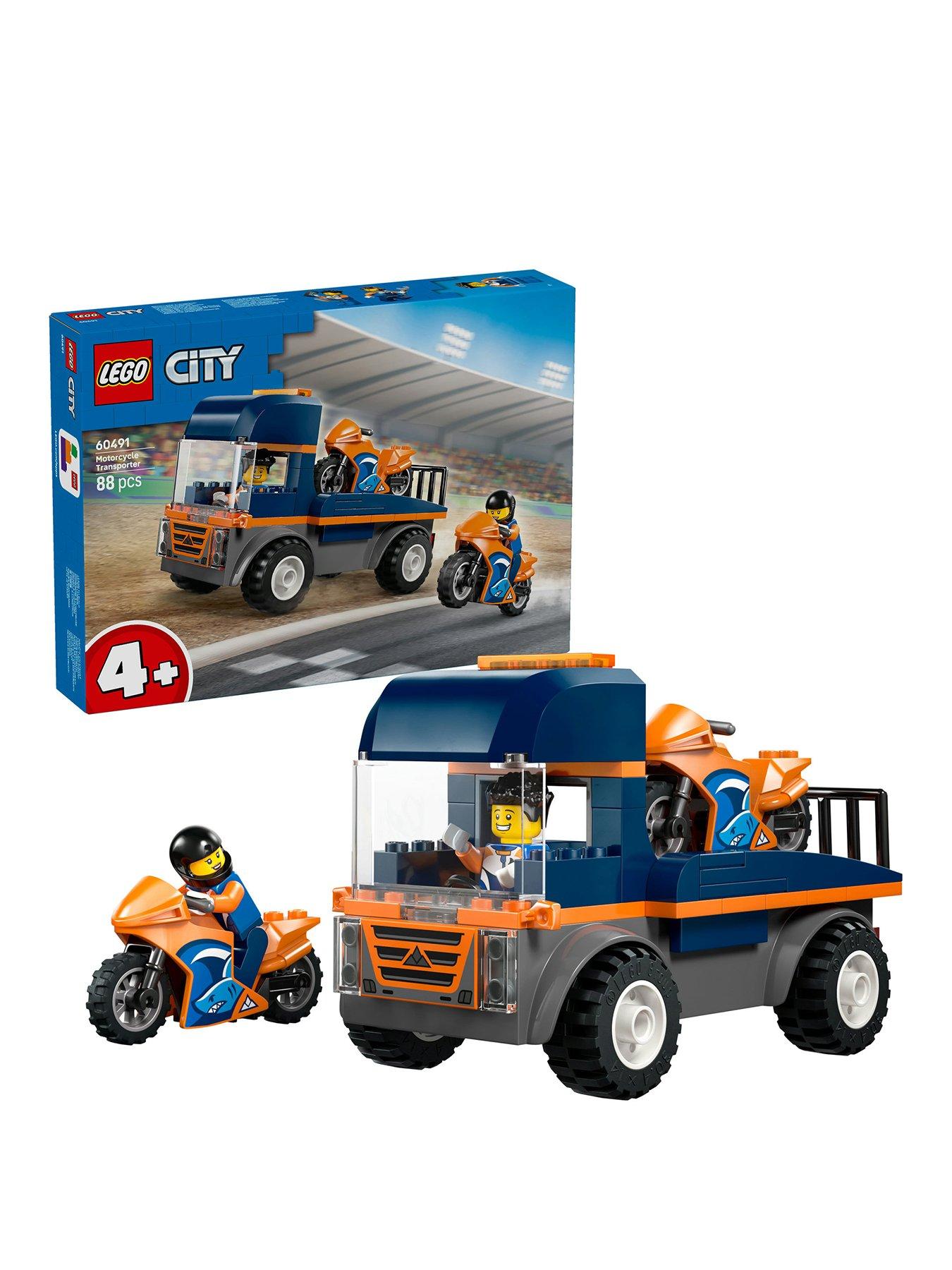 LEGO City Motorcycle Transporter Toy and 2 Minifigures (60491)