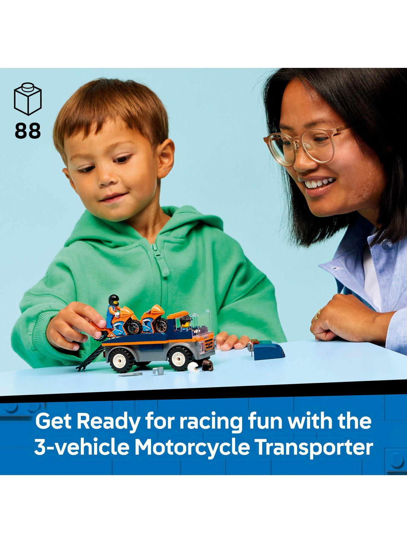 Image 2 of 8 of LEGO City Motorcycle Transporter Toy and 2 Minifigures (60491)