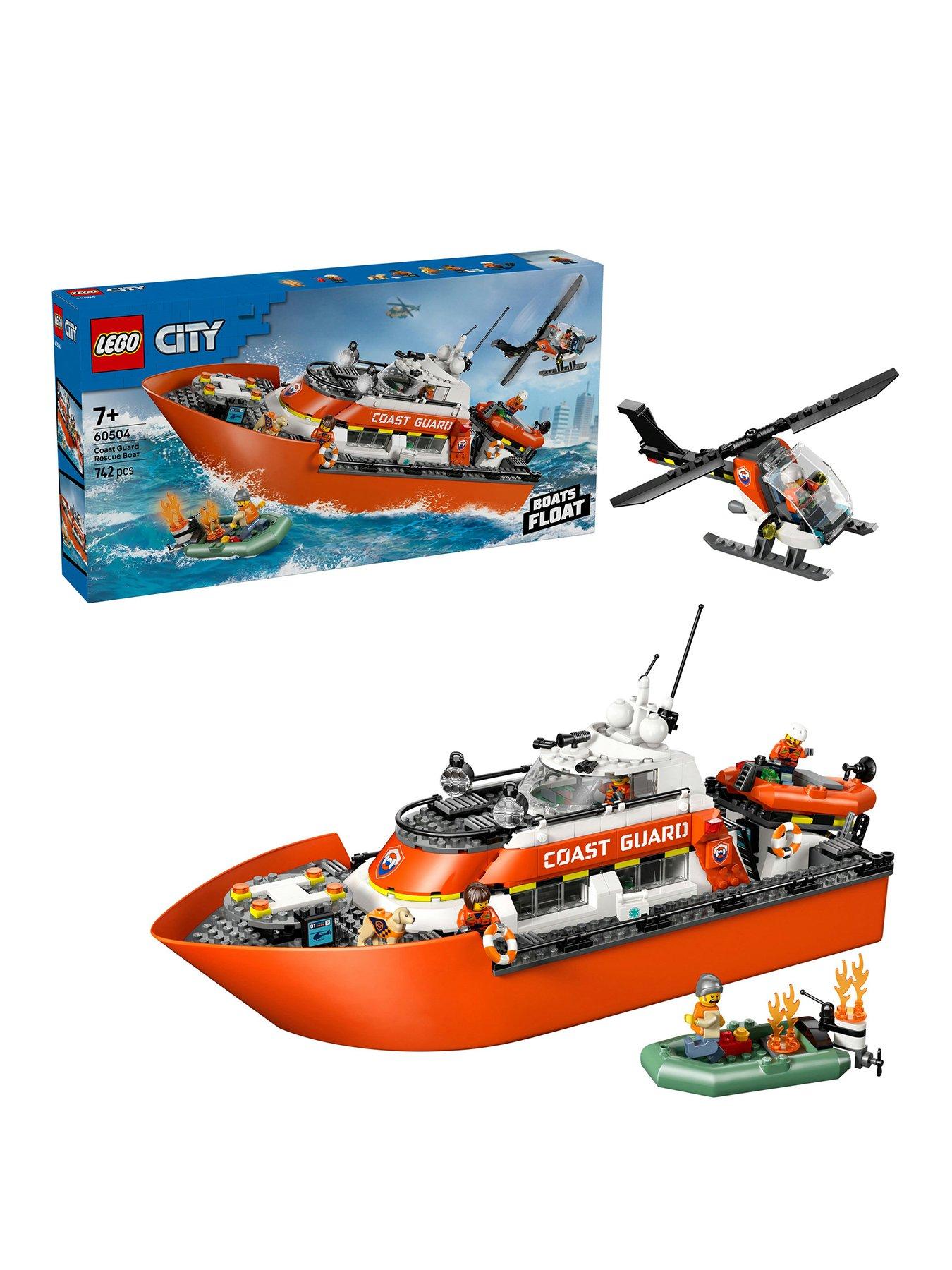 LEGO City Coast Guard Rescue Boat  &  Helicopter Playset (60504)