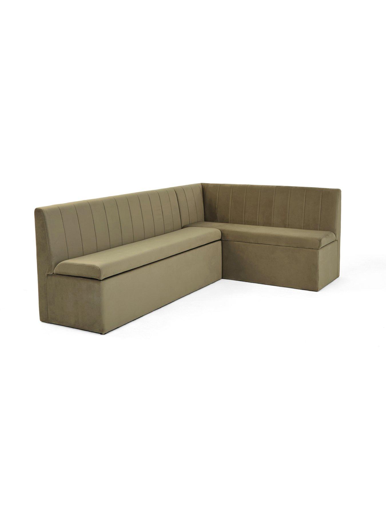 Image 3 of 7 of The Very Collection Sander Corner Storage Booth - Moss Green