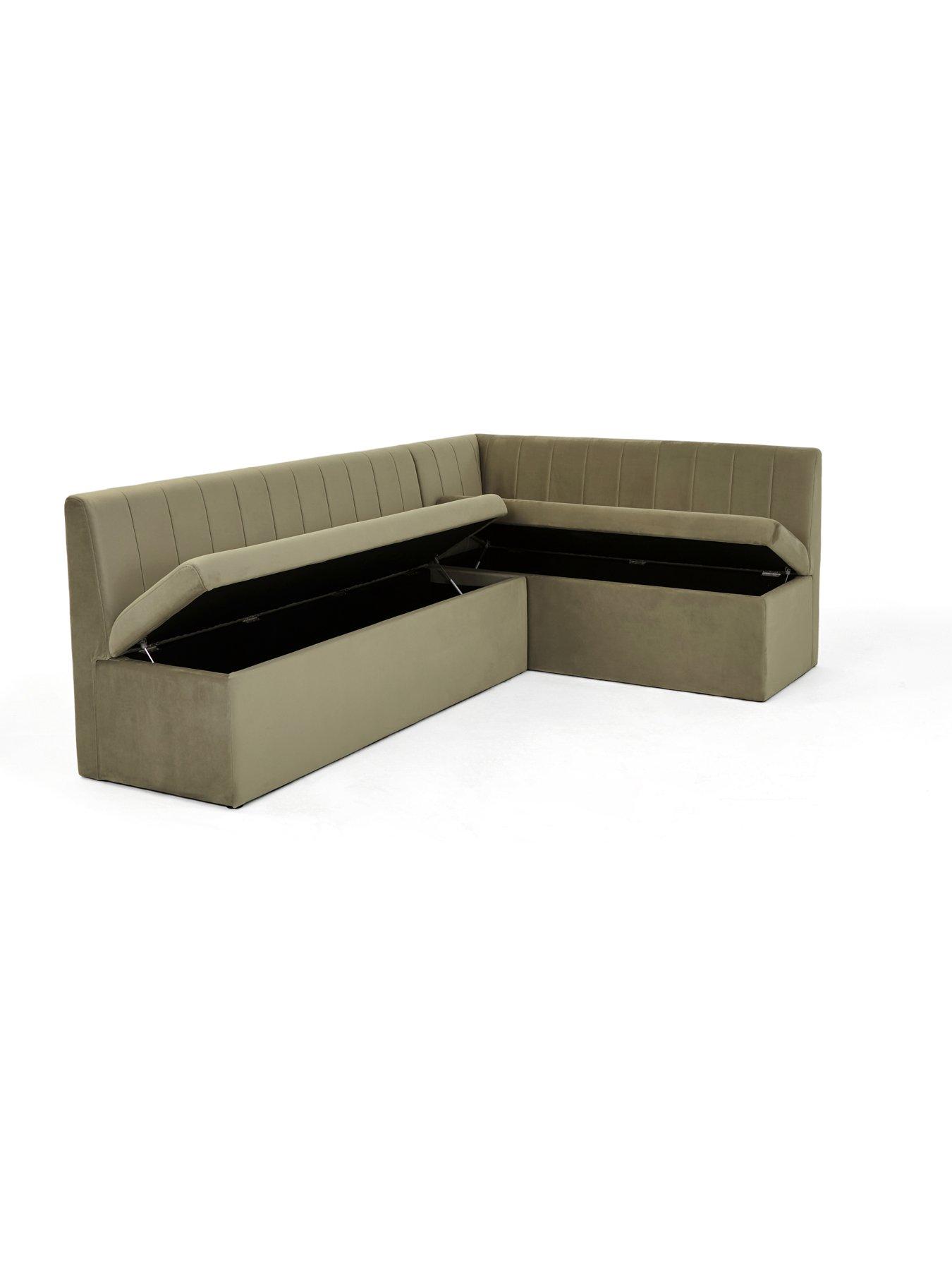 Image 4 of 7 of The Very Collection Sander Corner Storage Booth - Moss Green