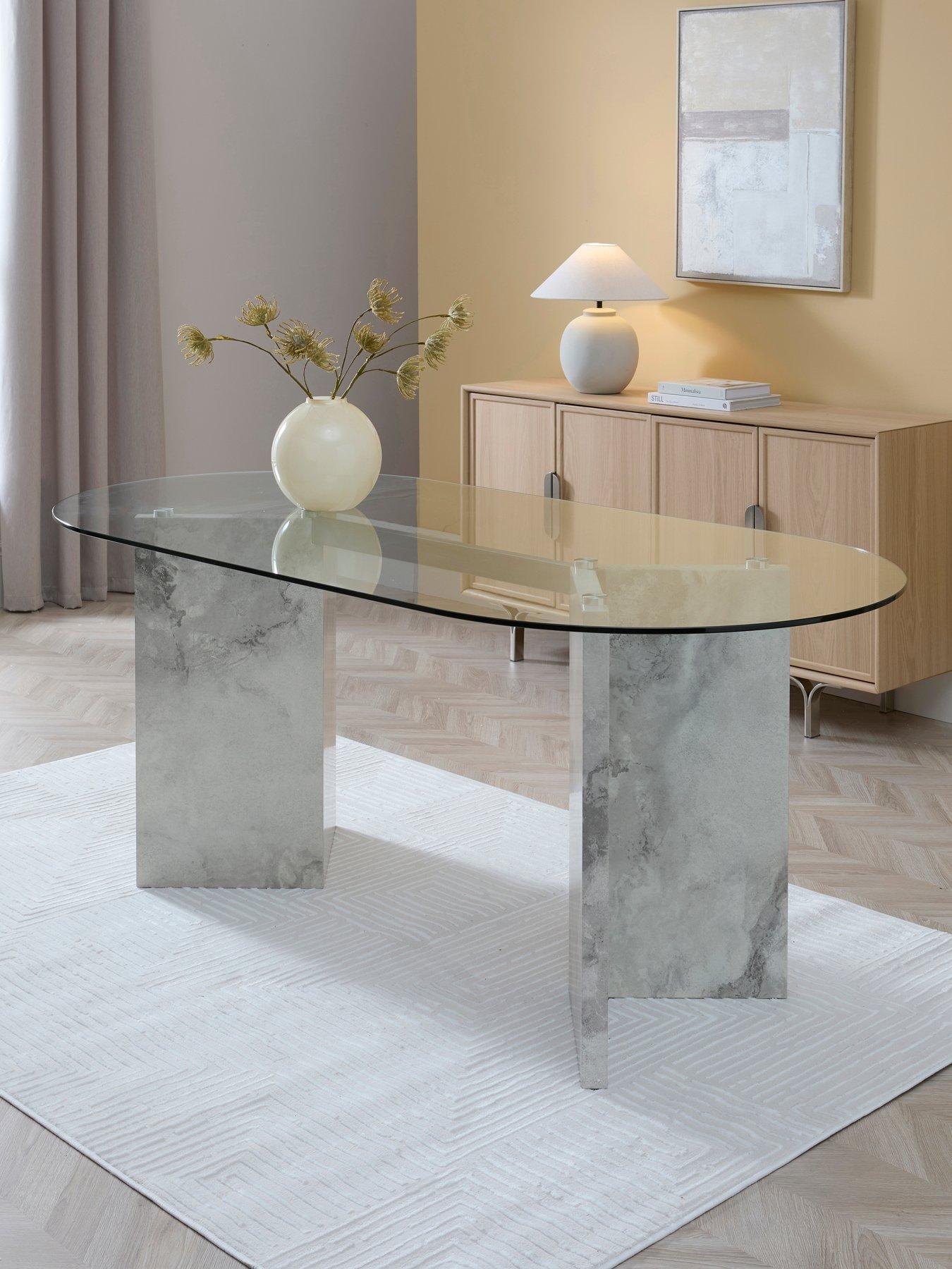 Image 1 of 5 of The Very Collection Lavine 180cm Dining Table With Glass Top