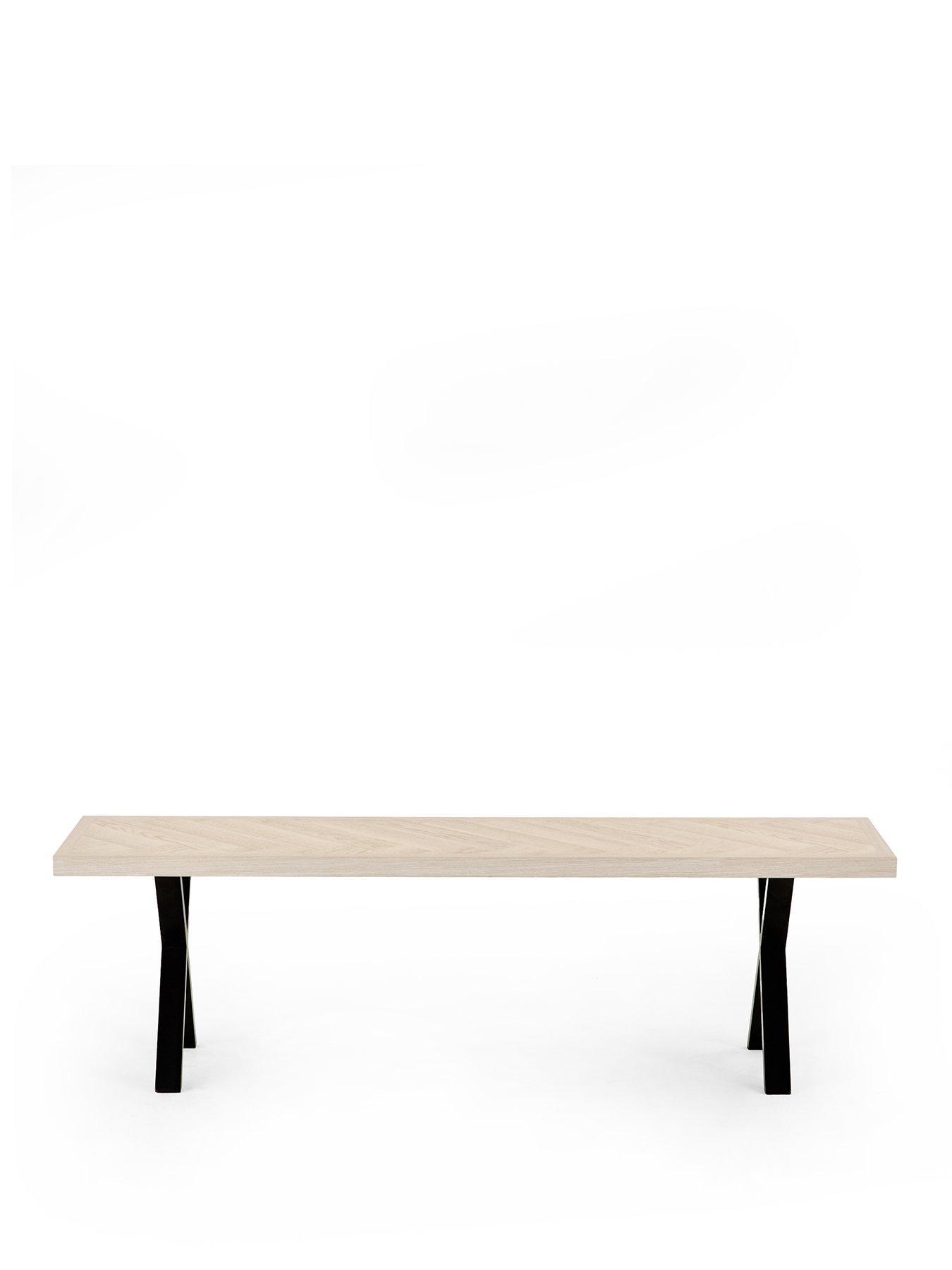 Image 2 of 6 of The Very Collection Kaia Chevron Bench With Black Legs