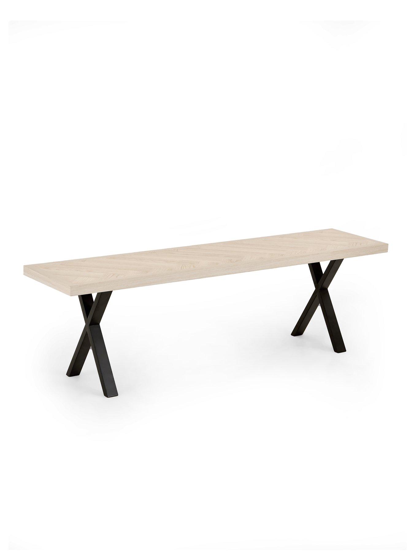 Image 3 of 6 of The Very Collection Kaia Chevron Bench With Black Legs