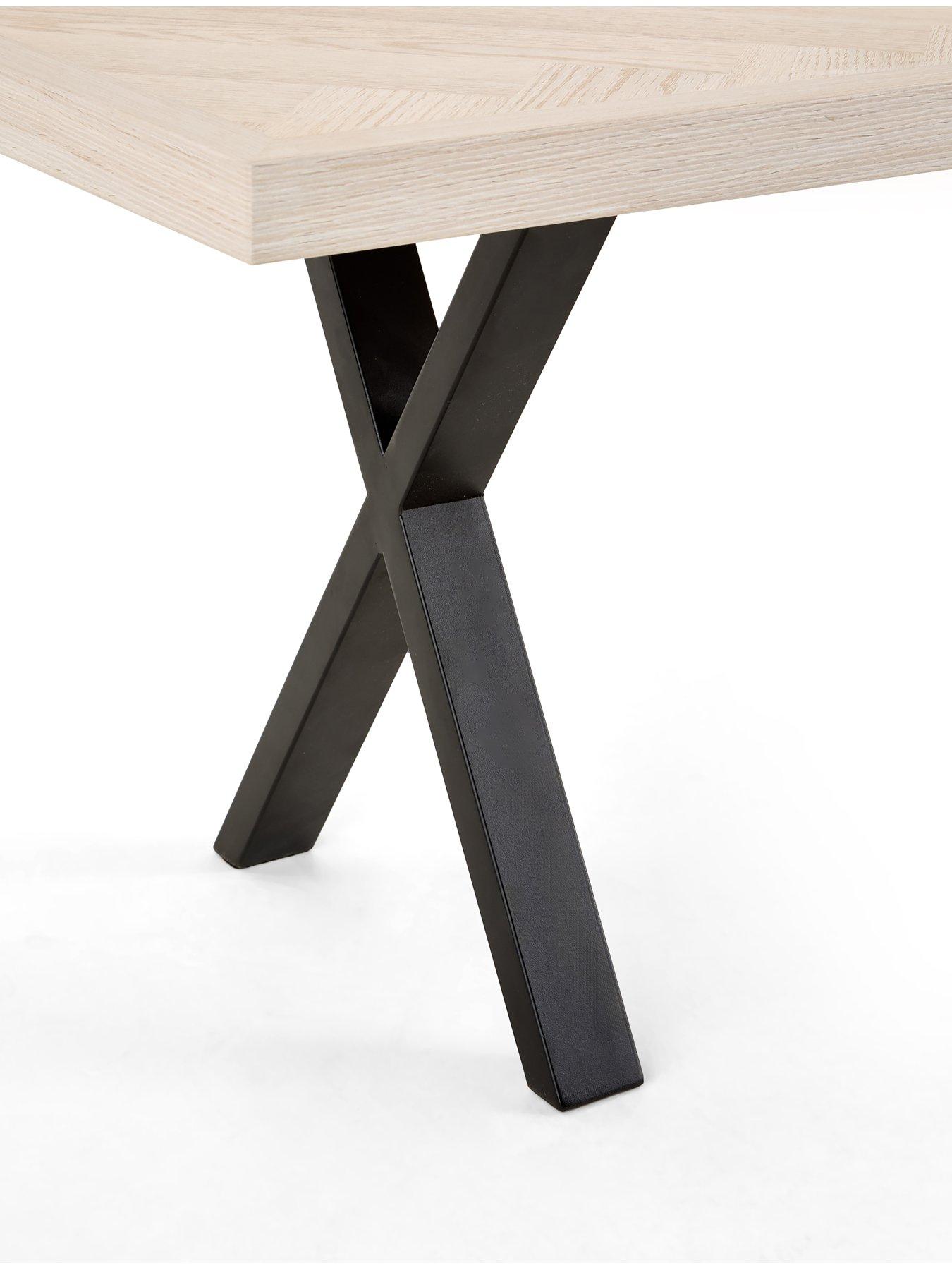 Image 5 of 6 of The Very Collection Kaia Chevron Bench With Black Legs