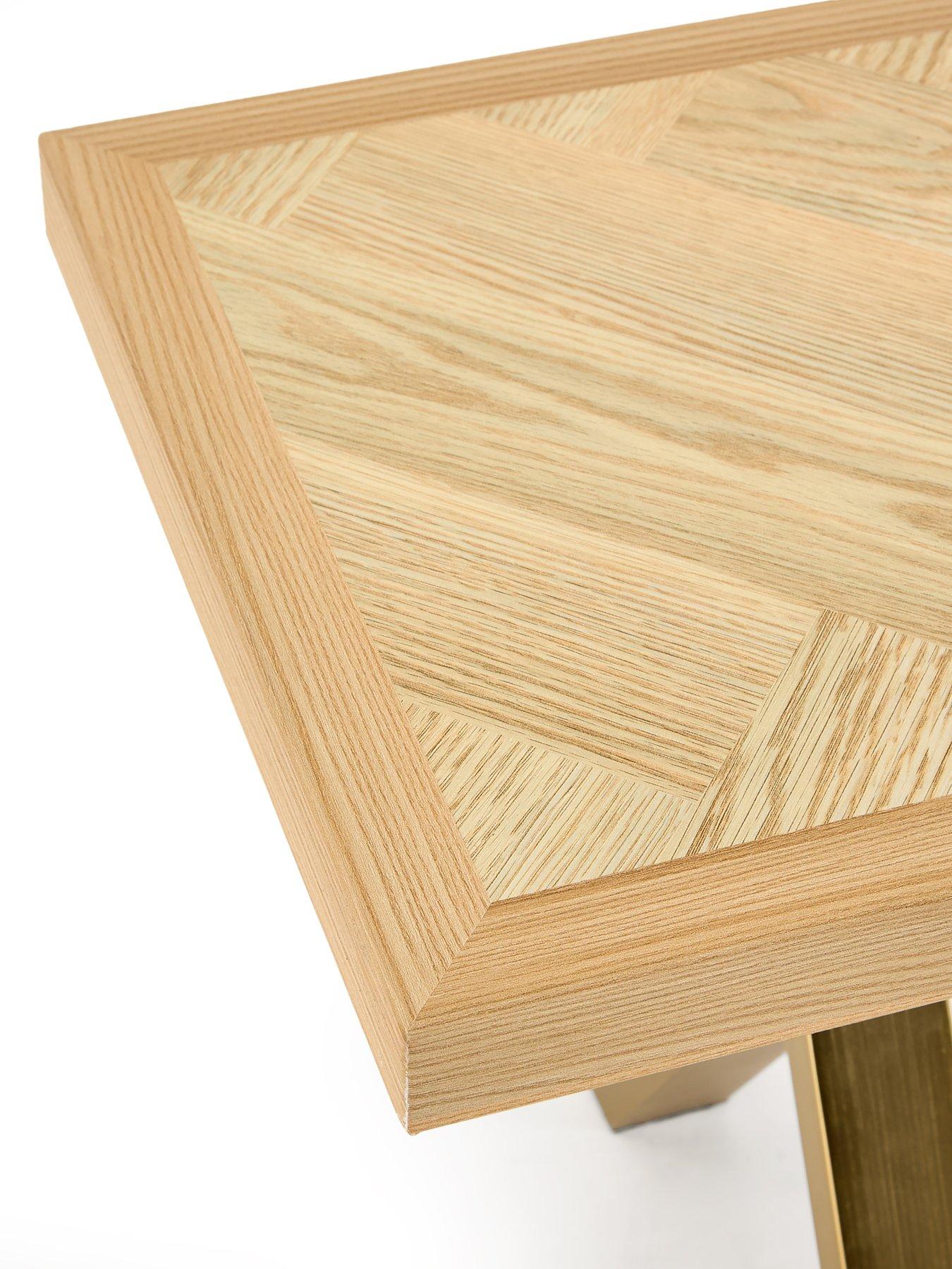 Image 4 of 6 of The Very Collection Kaia Chevron Bench With Brass Legs