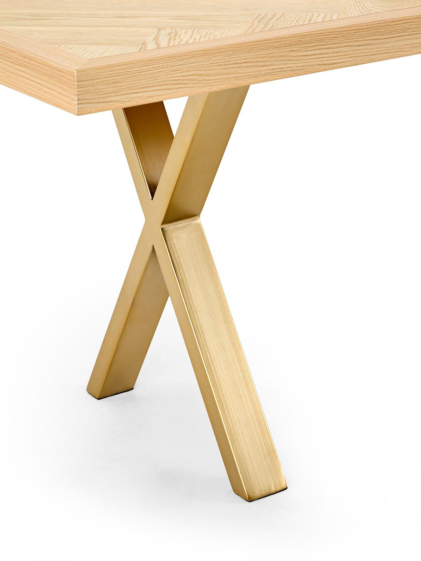 Image 5 of 6 of The Very Collection Kaia Chevron Bench With Brass Legs