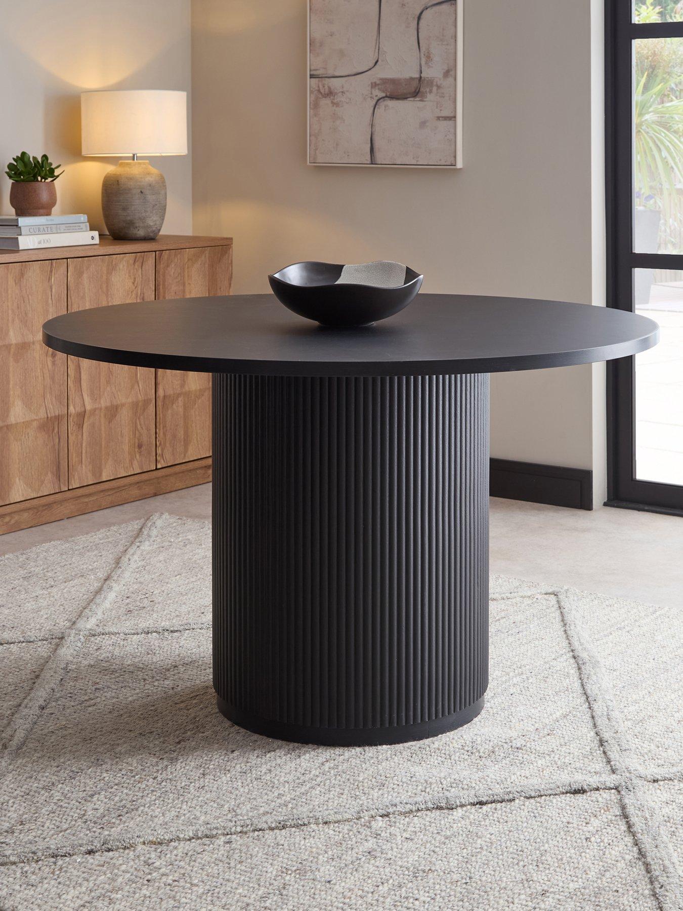The Very Collection Carina Black 120cm Round Dining Table