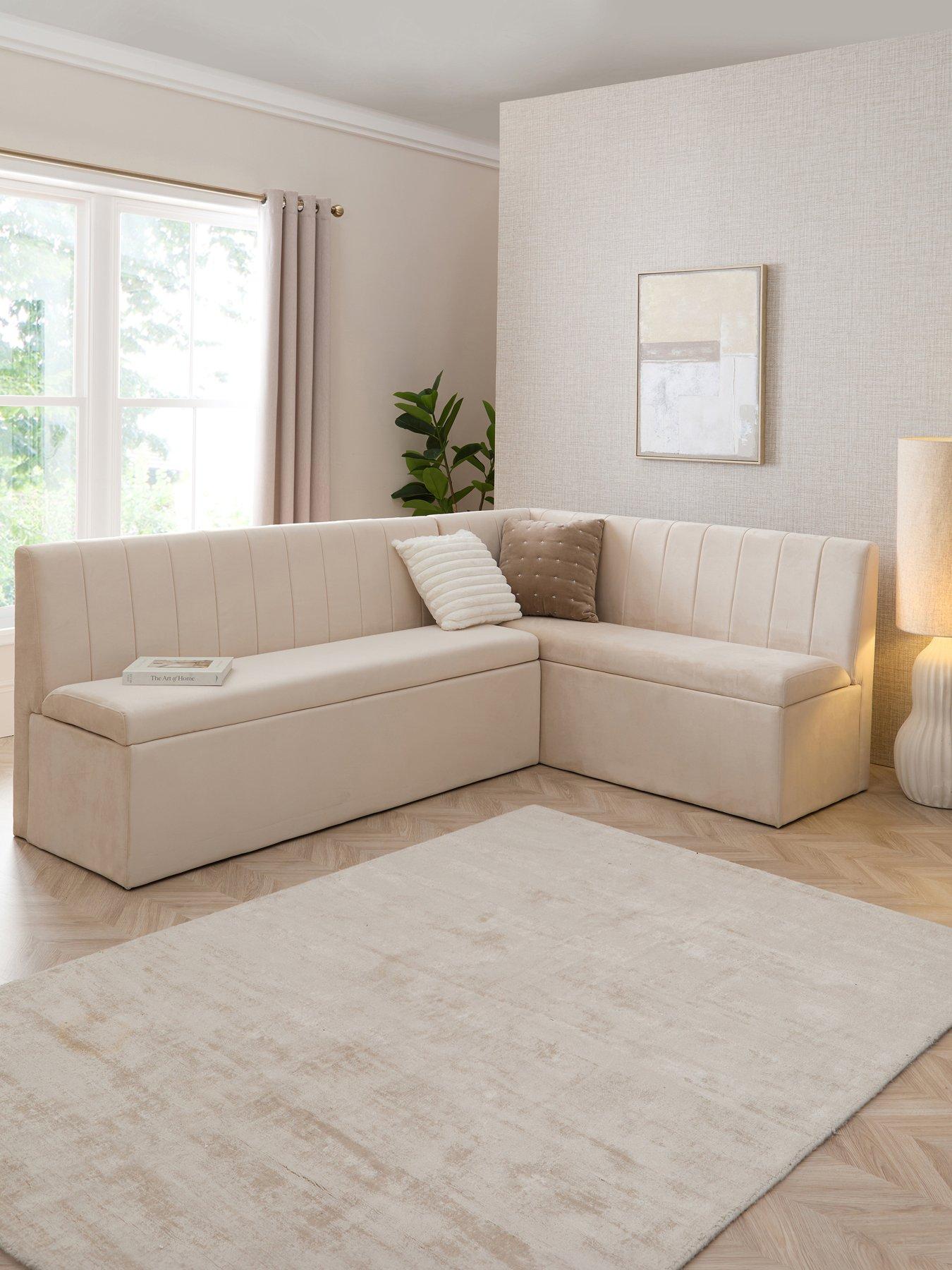 The Very Collection Sander Corner Storage Booth - Beige - FSC® Certified