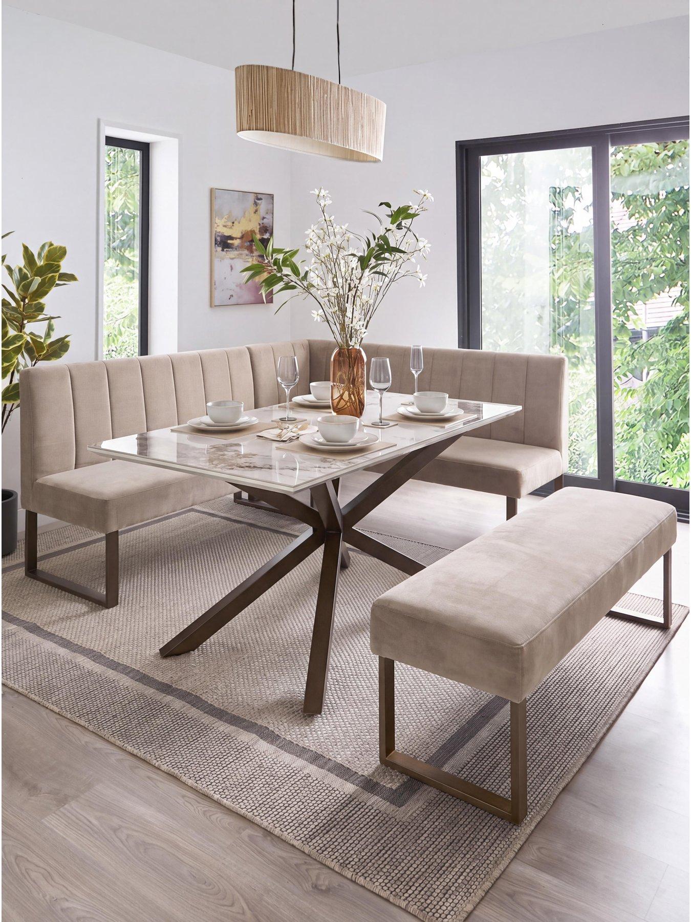 the-very-collection-valetta-velvet-160-cmnbspdining-table-amp-bench-dining-set-minkbronze