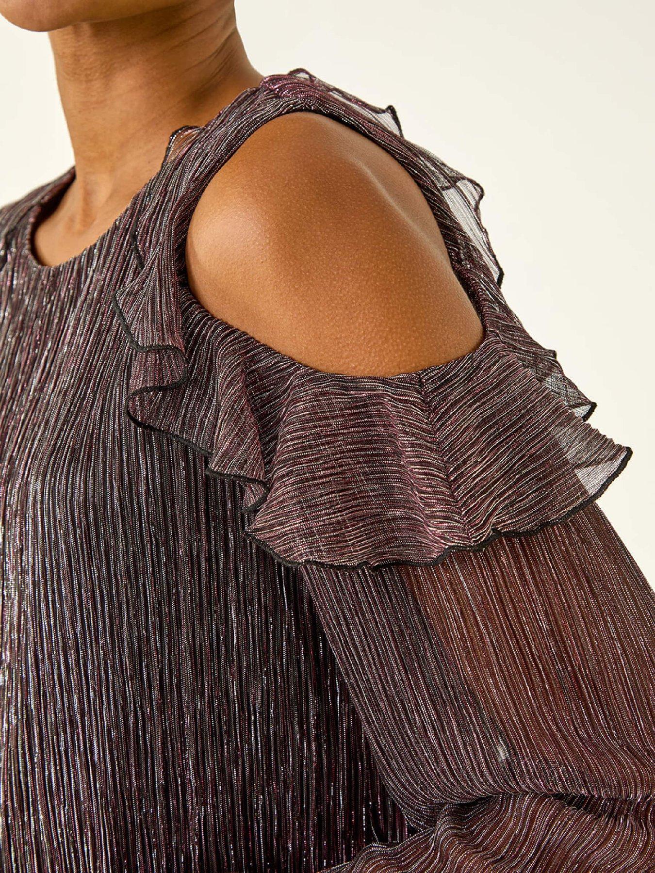 roman-shimmer-cold-shoulder-plisse-top-pinkdetail