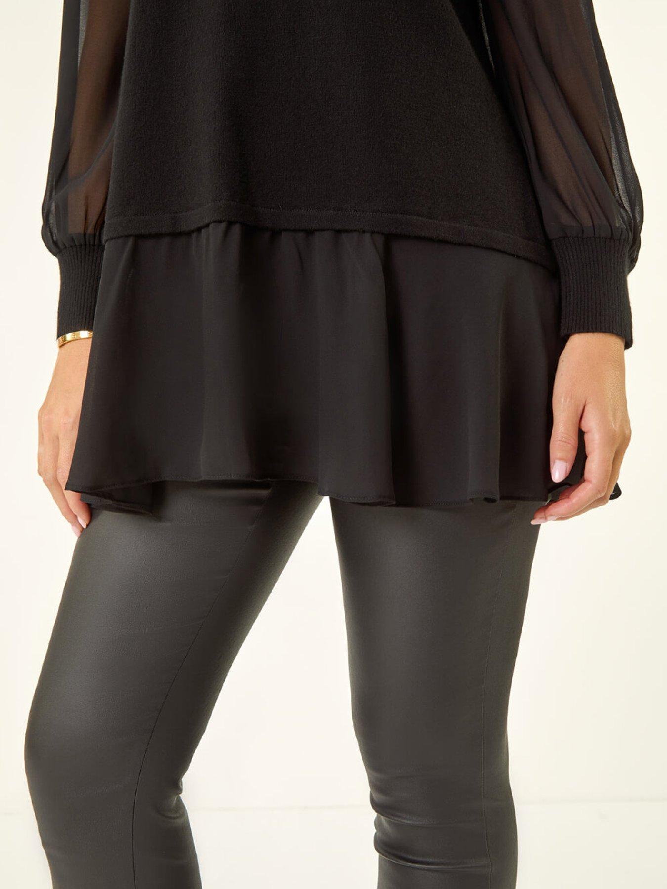 roman-petite-contrast-chiffon-knit-jumper-blackdetail