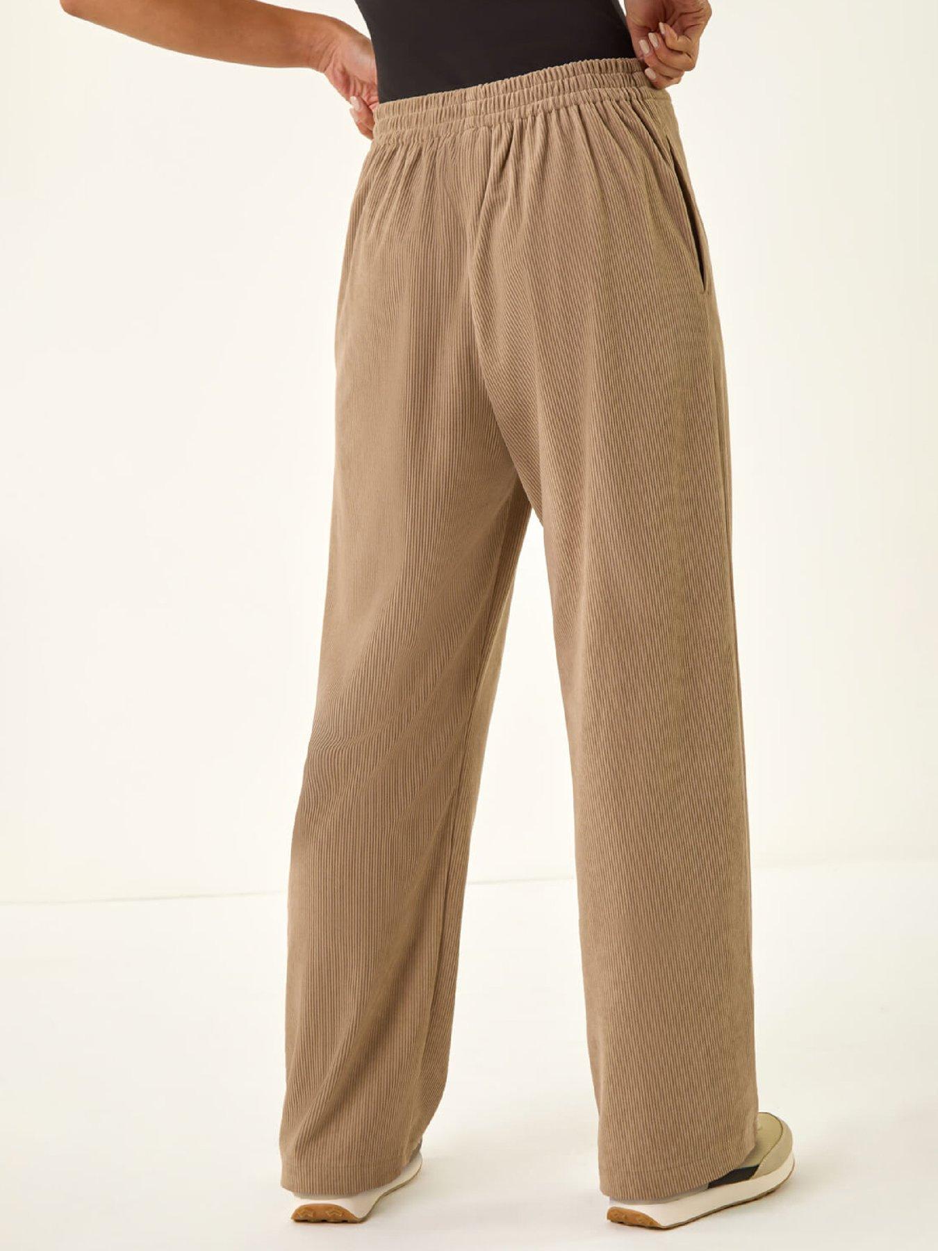 Image 2 of 5 of Roman Petite Corduroy Drawstring Trouser - Stone