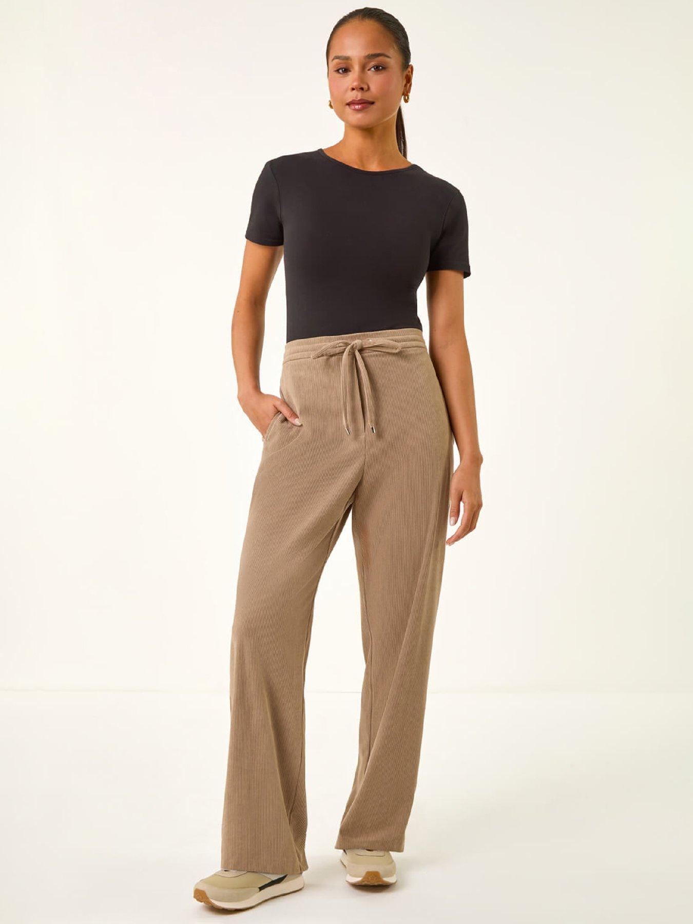 Image 3 of 5 of Roman Petite Corduroy Drawstring Trouser - Stone