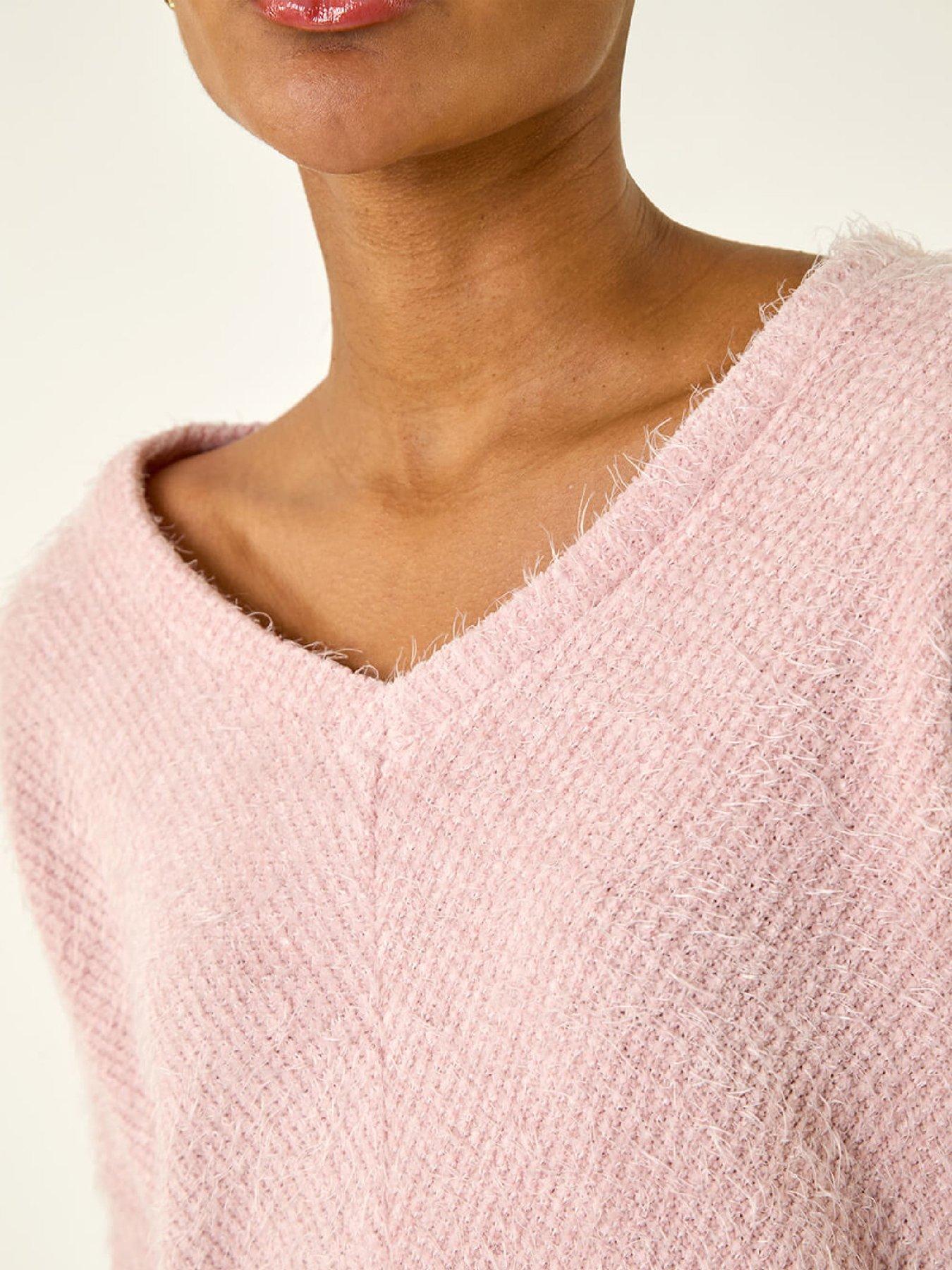 roman-soft-touch-textured-stretch-top-pinkdetail