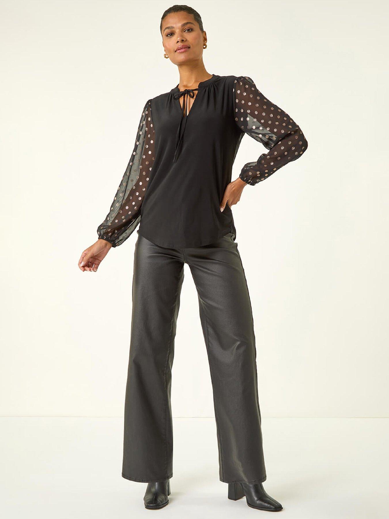roman-chiffon-foil-spot-top-blackback